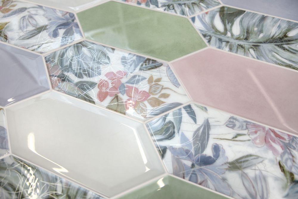 Керамическая плитка Kerama Marazzi Фурнаш грань сиреневый светлый глянцевый 14x34 35025
