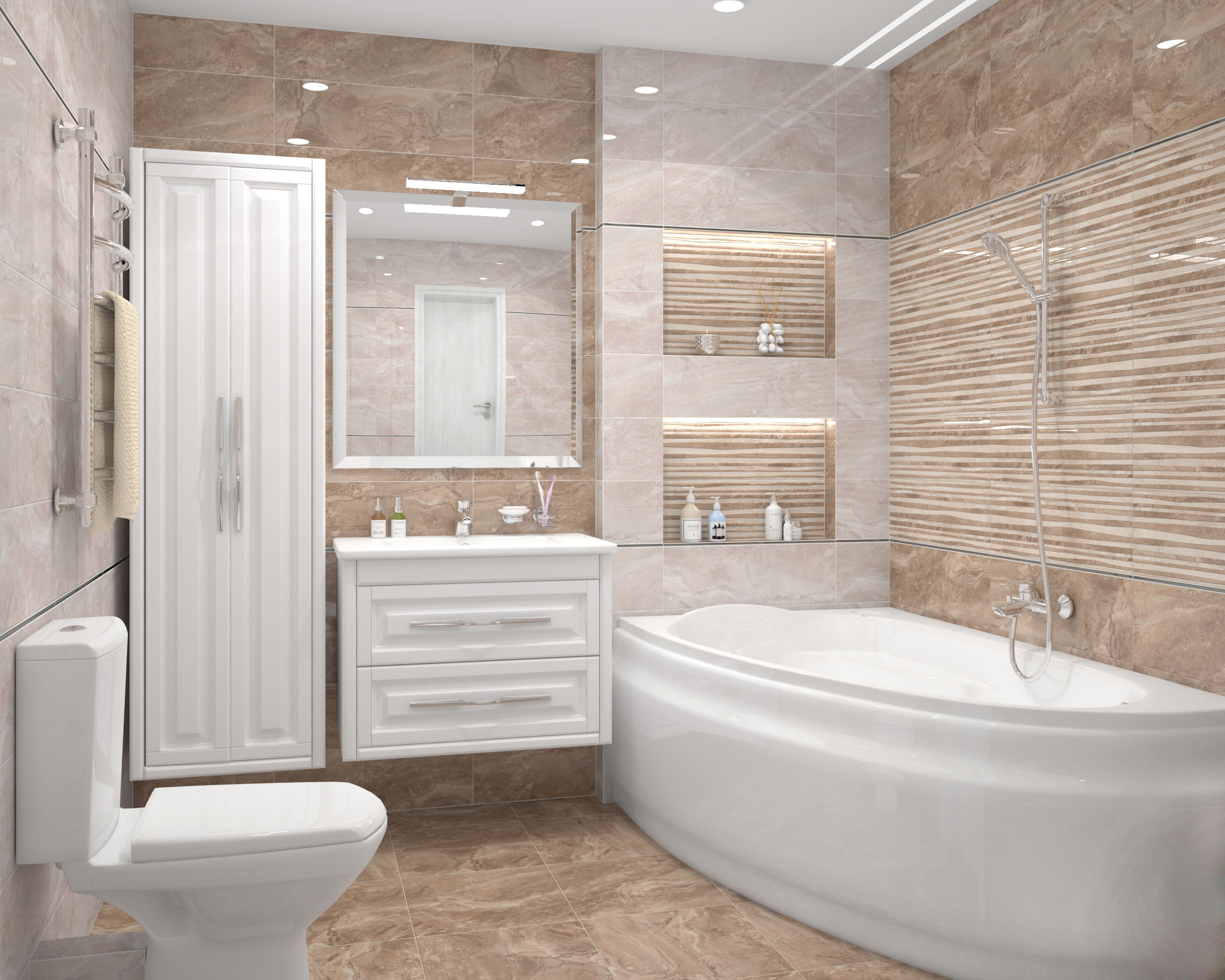 Мозаика Laparet Polaris коричневый+бежевый 30x30 глянцевый