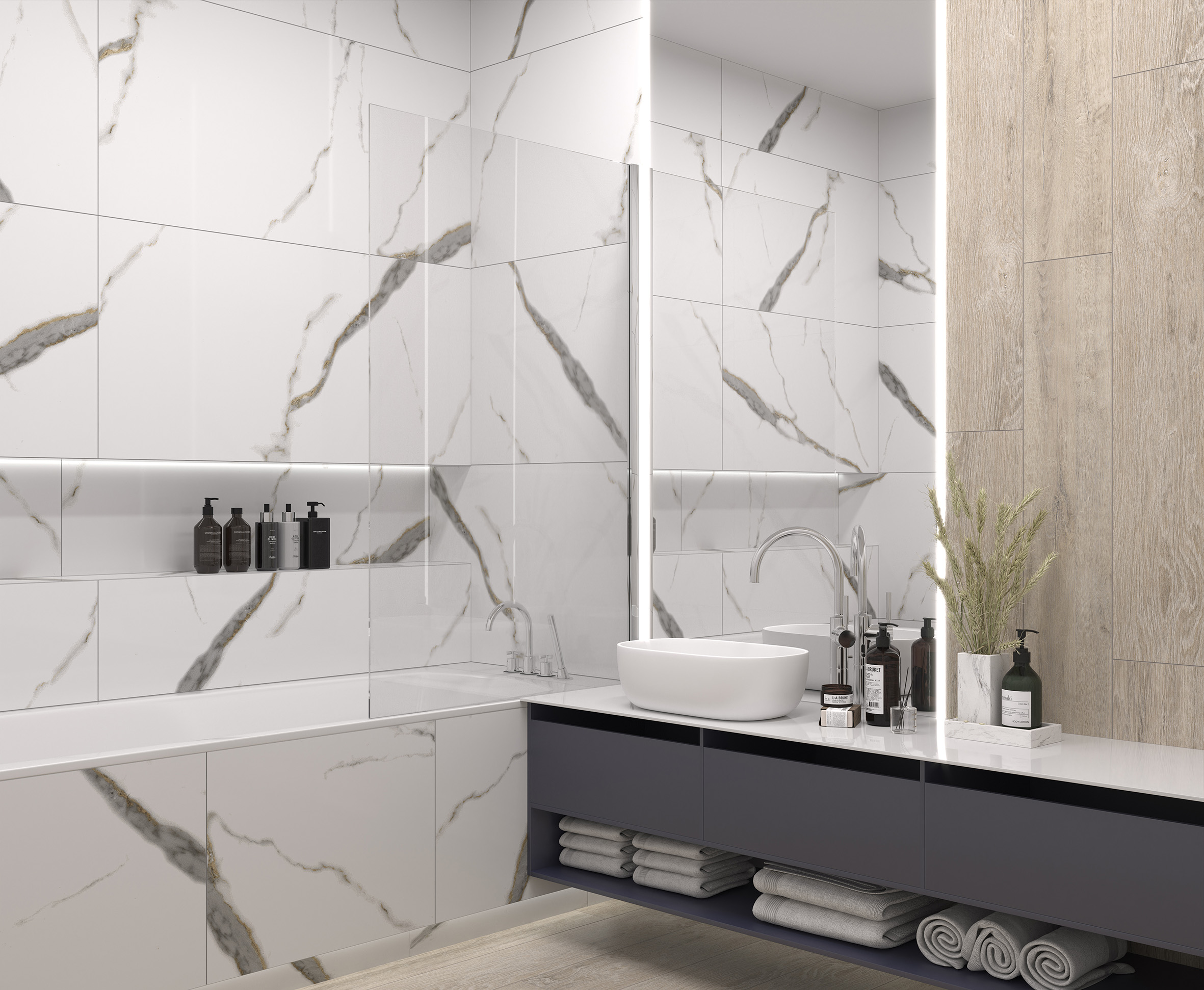 Керамогранит Laparet Golden White Statuario 60x120 полированный