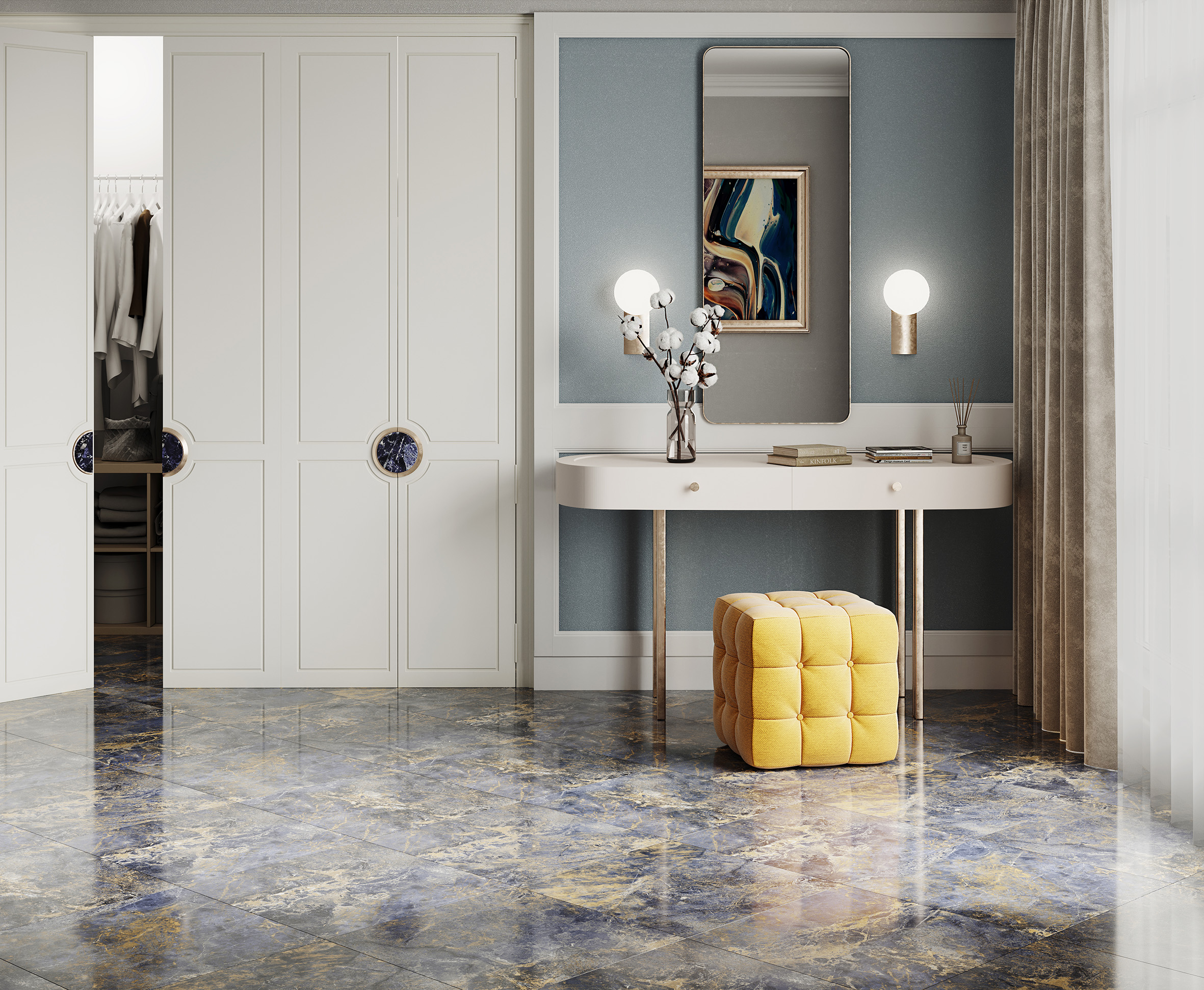 Керамогранит Laparet Krazzy Blue 60x120 полированный