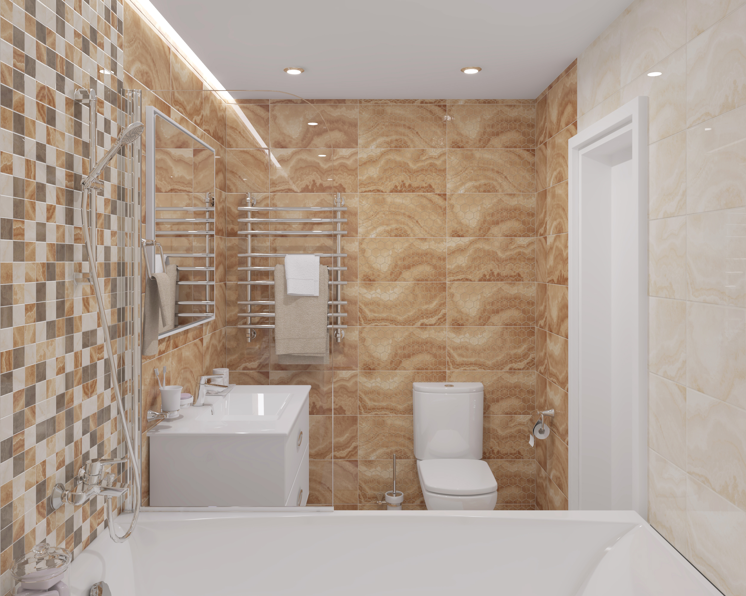 Мозаика (MM34040) Laparet Prime мозаичный серый микс 25x25 глянцевый