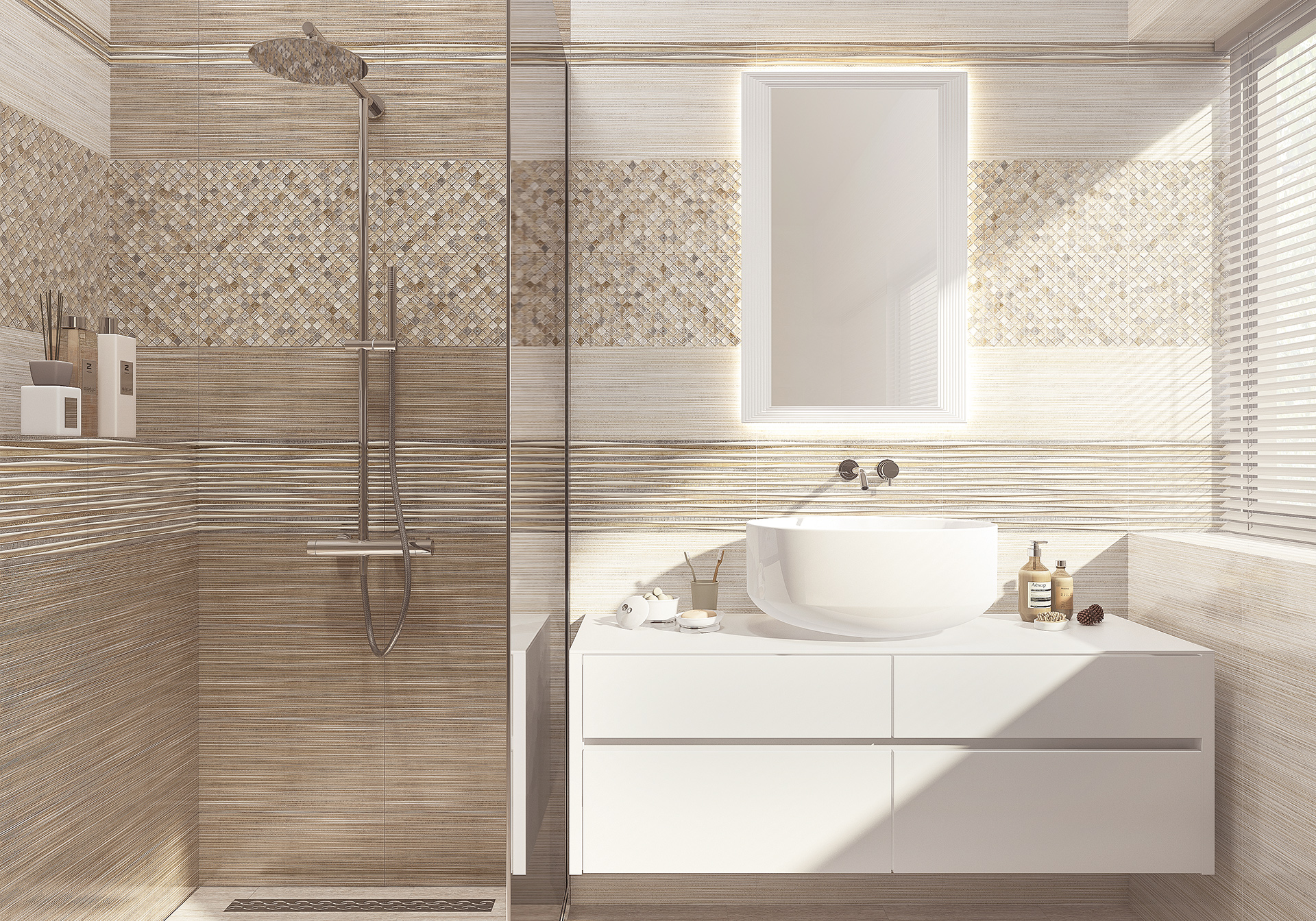 Керамическая плитка Alma Ceramica Лоренс TWU09LRS74R коричневый 24.3x49.4