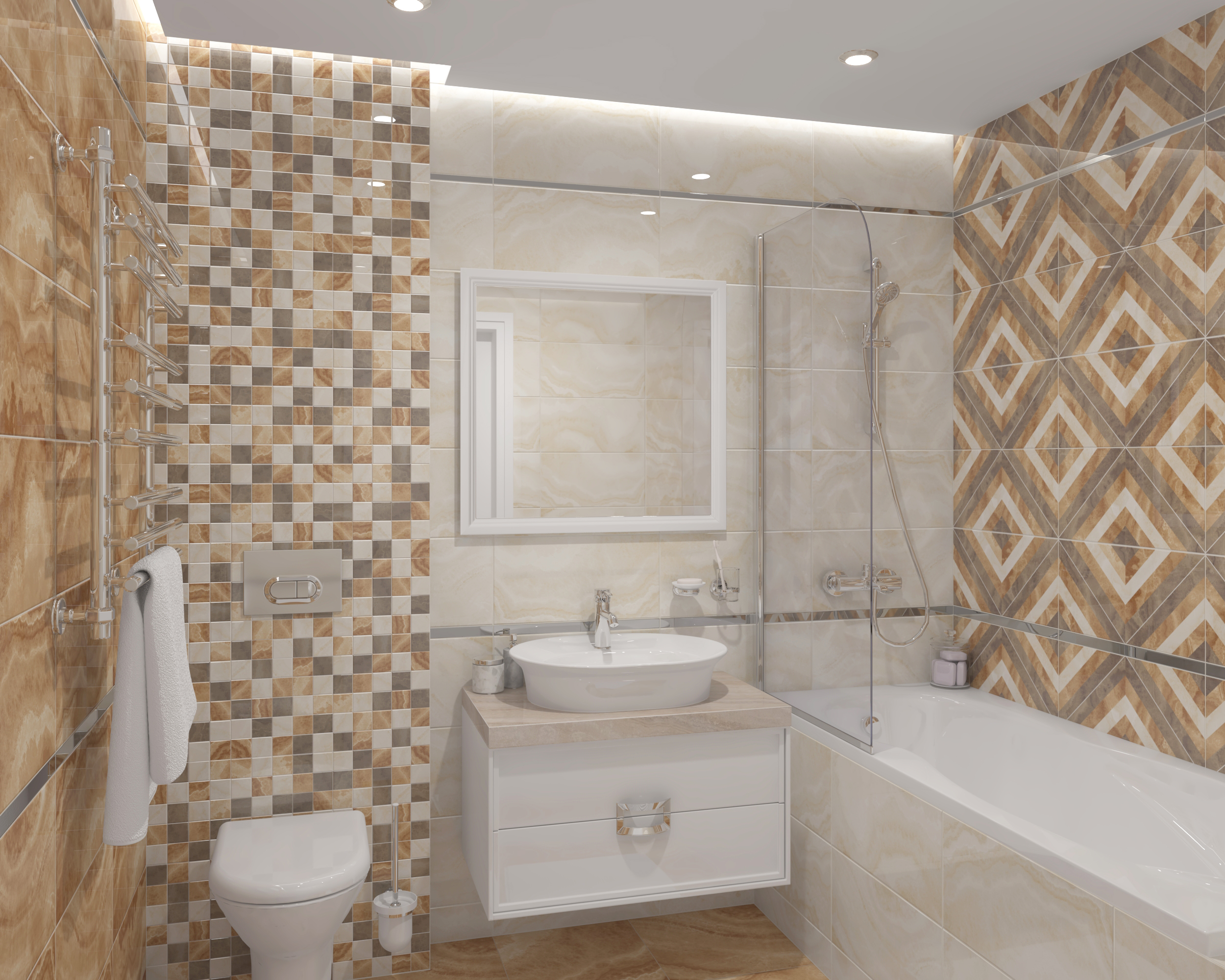 Мозаика (MM34040) Laparet Prime мозаичный серый микс 25x25 глянцевый