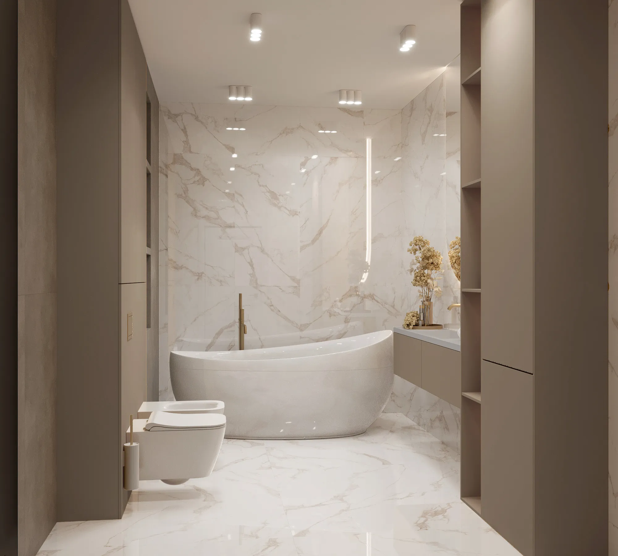 Керамогранит Аркадия Керамика CR4019-A Calacatta Gold Carving 60x120 белый