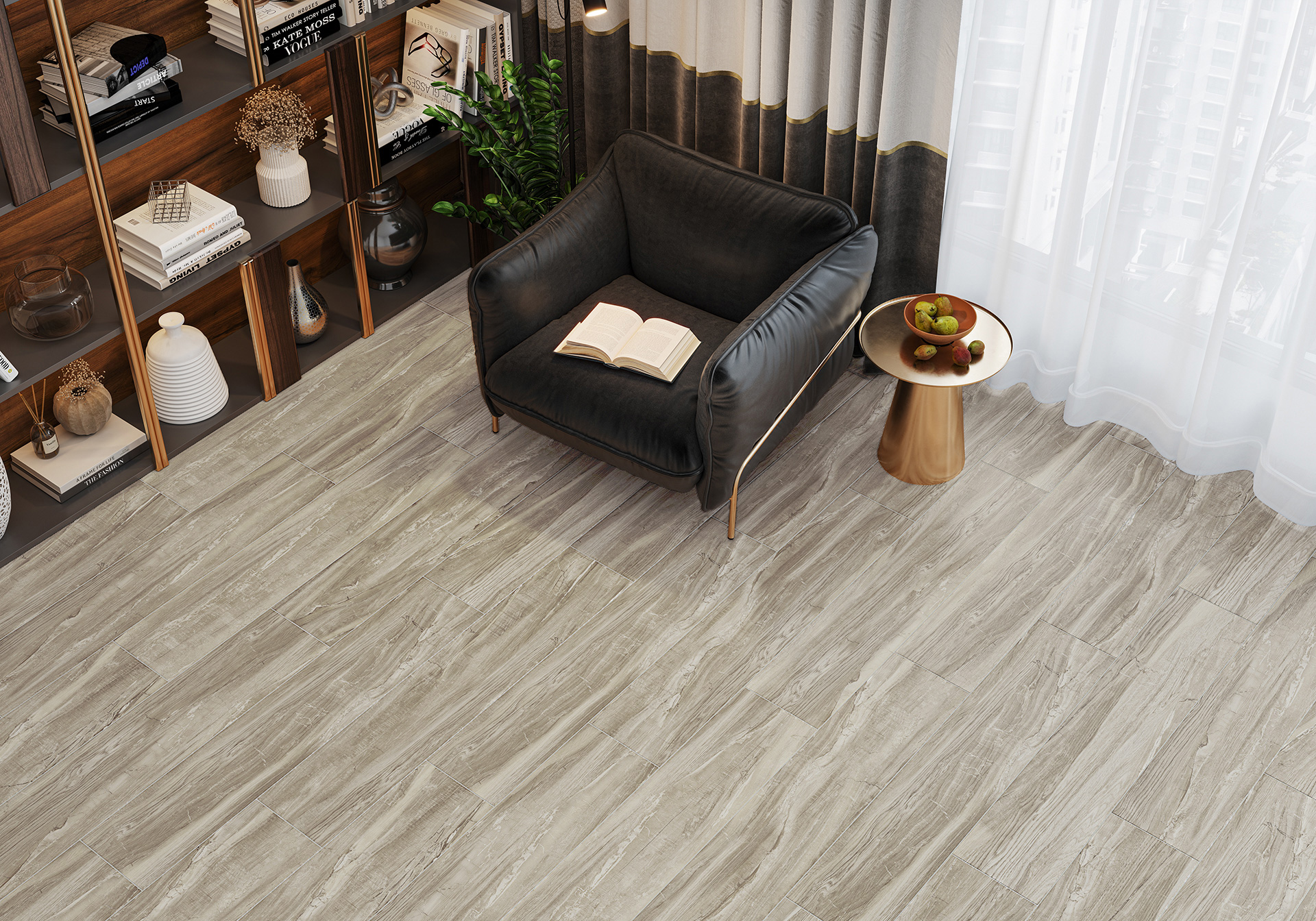 Керамогранит Alma Ceramica Вандервуд GFA92WDW48R желтый 20x90