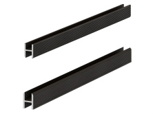 Теневая рейка Laconistiq DUAL под панели и керамогранит черный анодированная 8,6х12х3000мм зазор 6мм вставка FLEX в комплекте