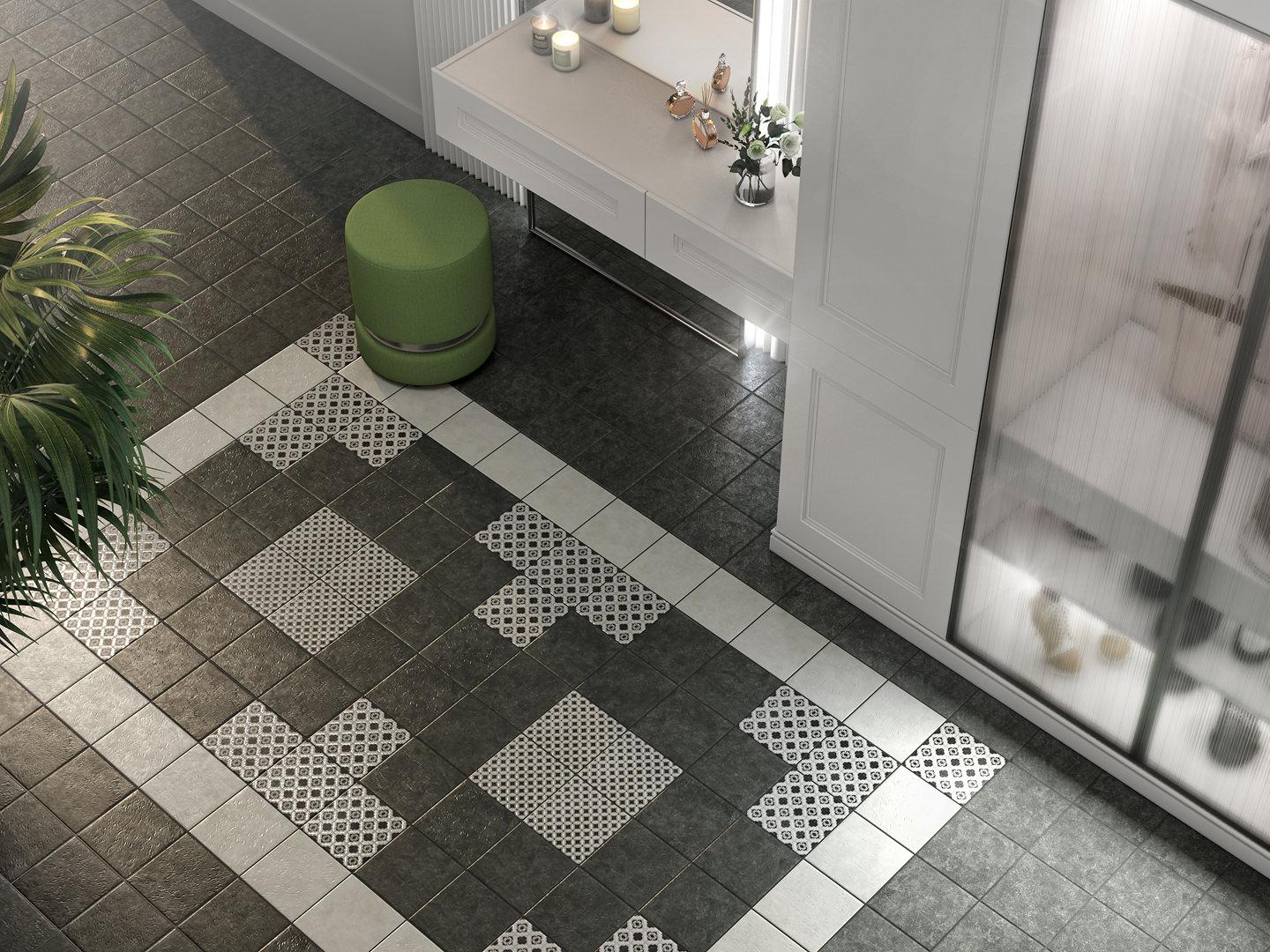 Декор Kerama Marazzi Фреджио 2 черно-белый 20x20 VT\A295\SG1544N