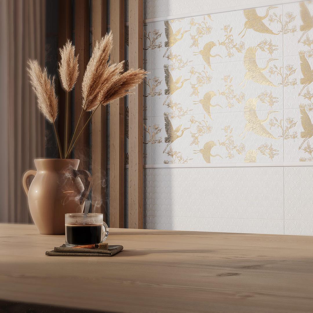 Керамическая плитка Kerama Marazzi Гарса структура белый матовый обрезной 25x75 12154R