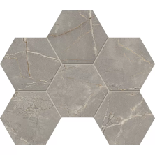 Мозаика Estima BR03 Bernini Hexagon Grey 25x28.5 серый неполированный