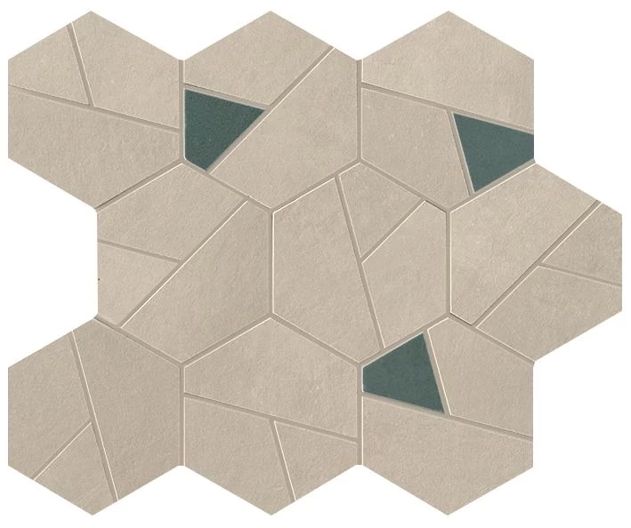 Мозаика Atlas Concorde Boost Pro Cream Mosaico Hex Blue 25x28.5 A0QO