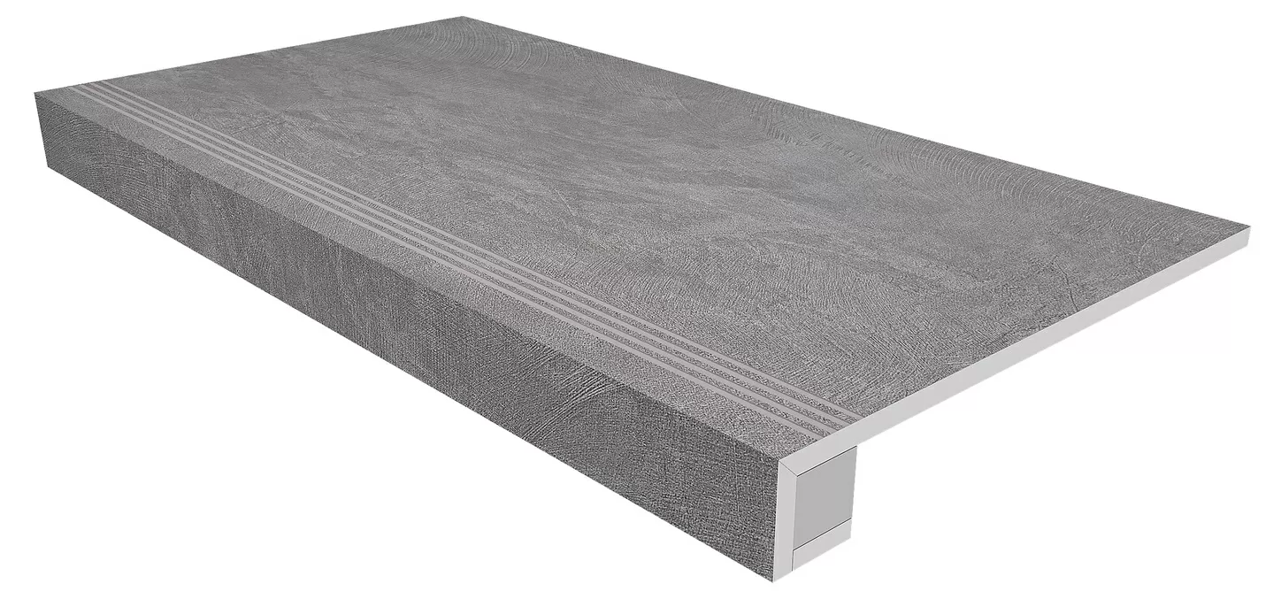 Комплект Estima SR01 Spectrum Grey (Ступень 33x120 непол. прямоугол. бортик с насечками + Подступенок 14,5x120)