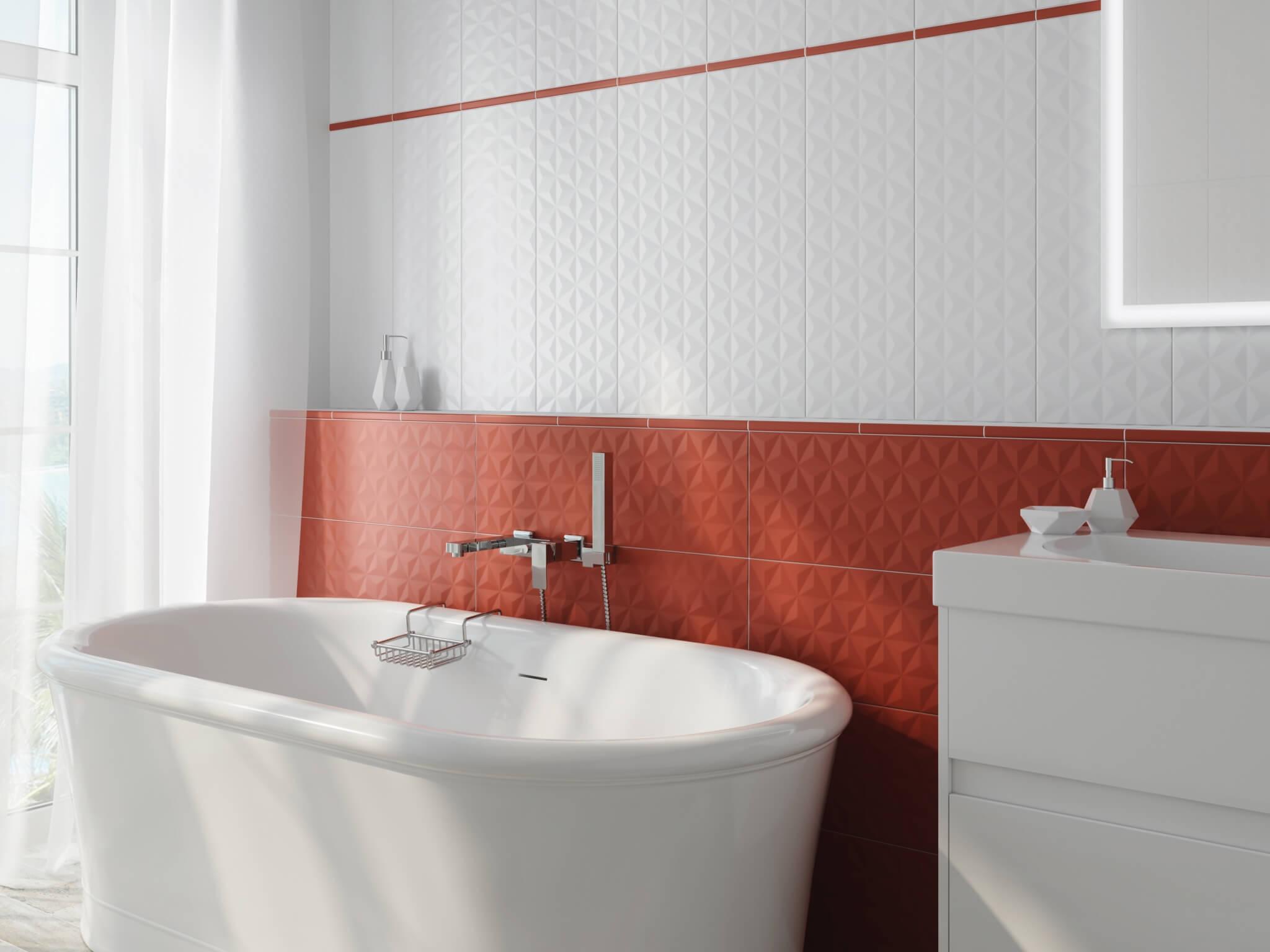 Бордюр Kerama Marazzi PFB008R Карандаш Диагональ красный обрезной 2x25