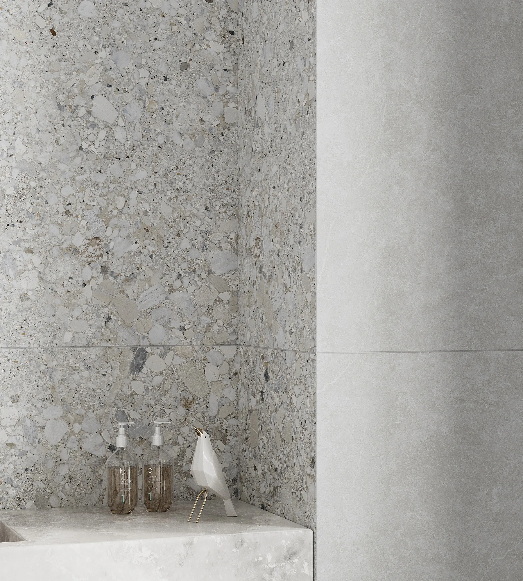 Керамогранит Креанза SL1001-A Gliato Terrazzo Solido 60x120 серый