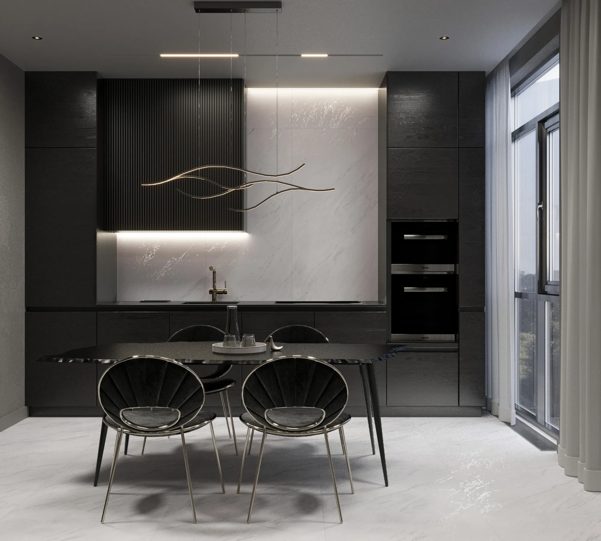 Керамогранит Креанза CZ-GL09-B Vento Grey Matt Glossy Ink 80x160 белый