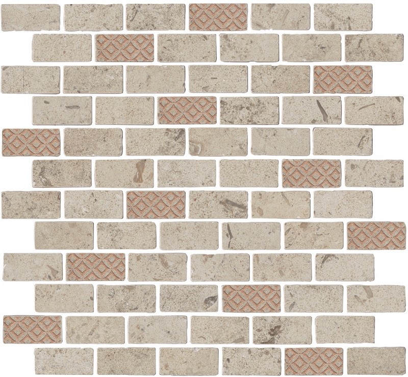 Мозаика Керама Марацци MBD015 Про Лаймстоун Антика 3 мозаичный бежевый матовый 30х32