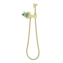 AQ1024BG ОБЕРОН комплект для гигиенического душа встроенный (смеситель + гигиеническая лейка + шланг) шлиф. золото