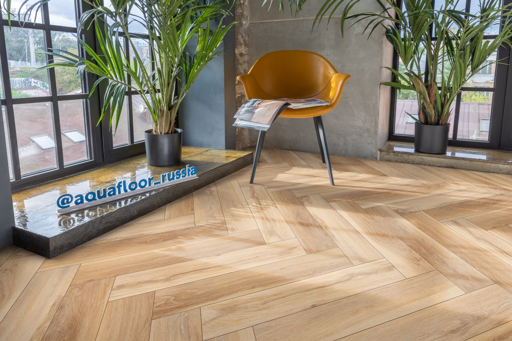 Кварцвиниловая плитка Aqua Floor Parquet Glue AF2518PG 610x122 Дуб Темный замковый кварц винил напольный