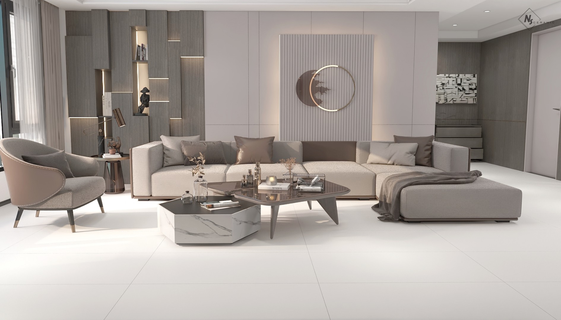 Керамогранит NSceramic NSC8035 серый матовый 80x80