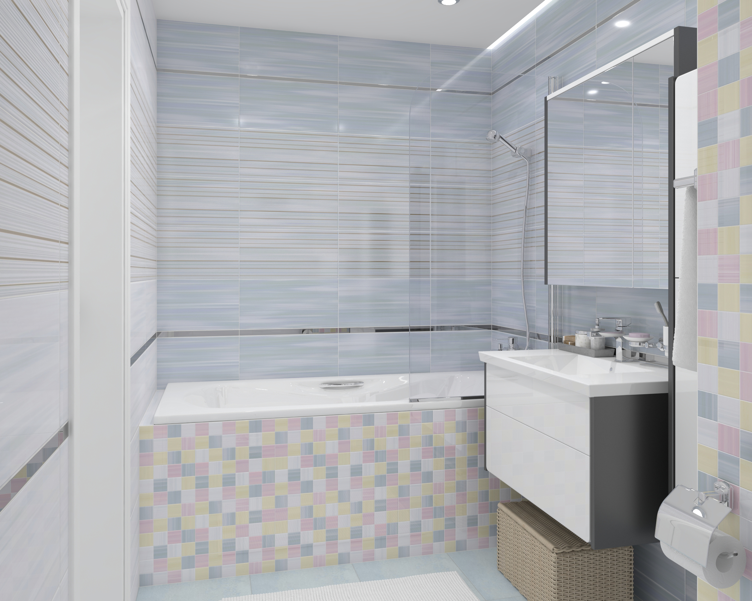 Керамическая плитка (34014) Laparet Spring розовый 25x50 глянцевый