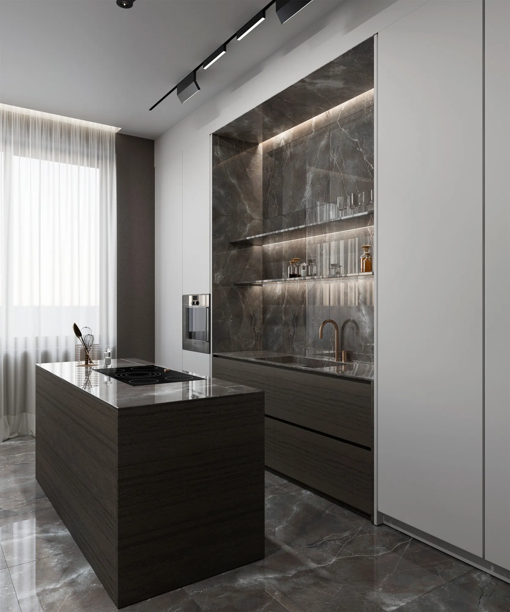 Керамогранит Аркадия Керамика FP1014-A Pulpis Nero Full Polished 60x60 серый