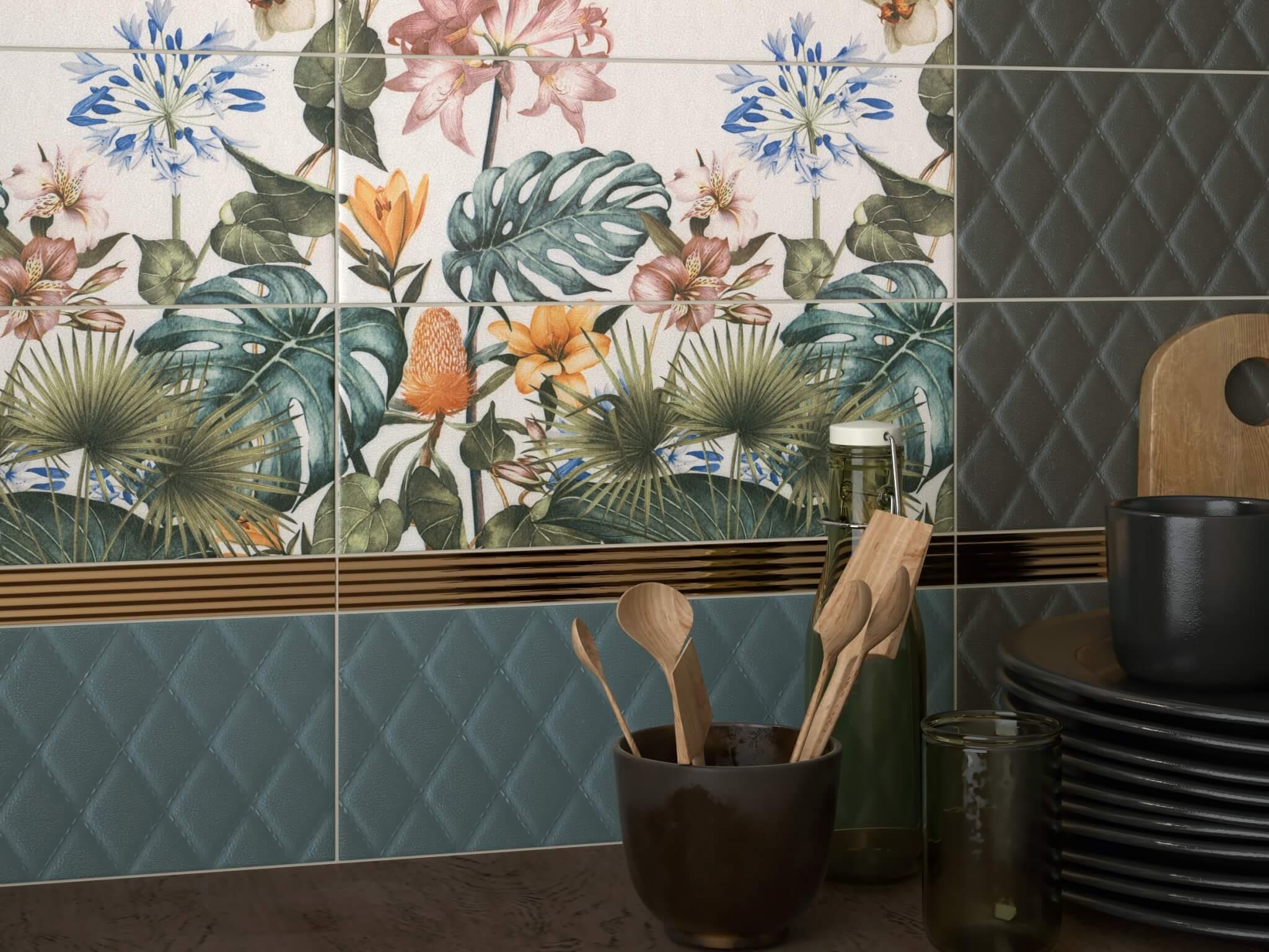 Керамическая плитка Kerama Marazzi 15126 Зимний сад чёрный структура 15x40