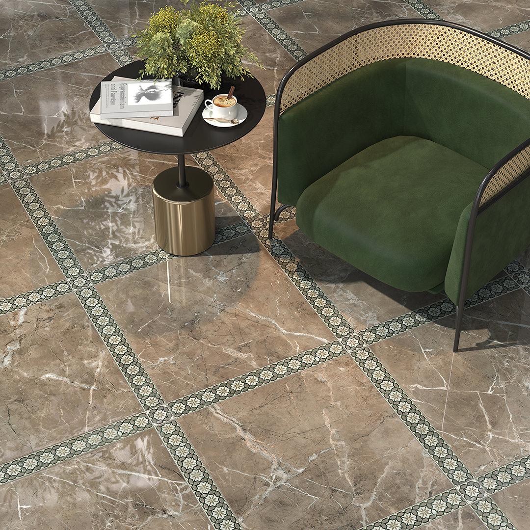 Керамическая плитка Kerama Marazzi FMA031R Серенада зеленый глянцевый обрезной 15x30