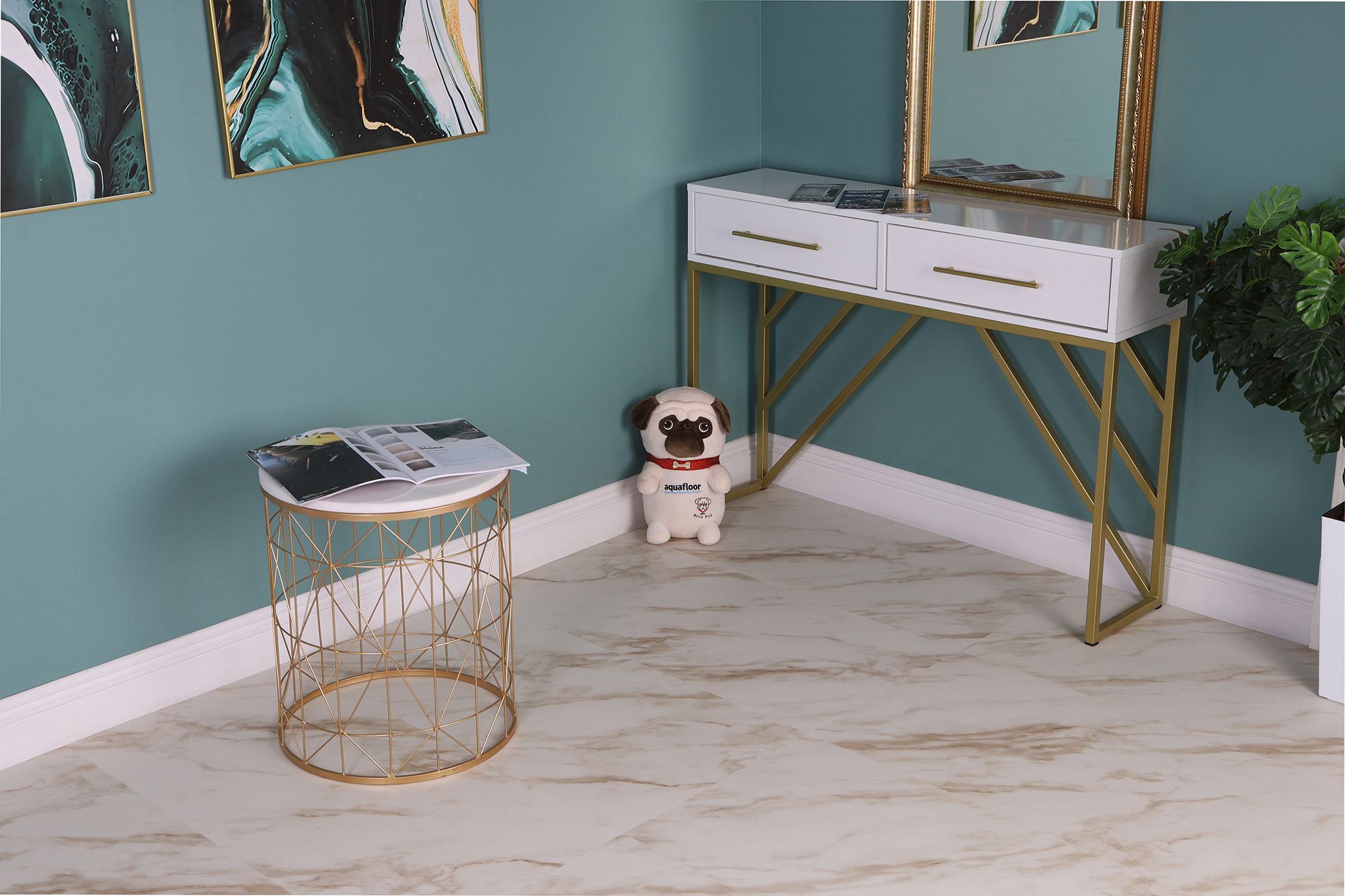 Кварцвиниловая плитка Aqua Floor Stone XL AF5011OSXL 940x470 Оникс Светлый замковый кварц винил напольный