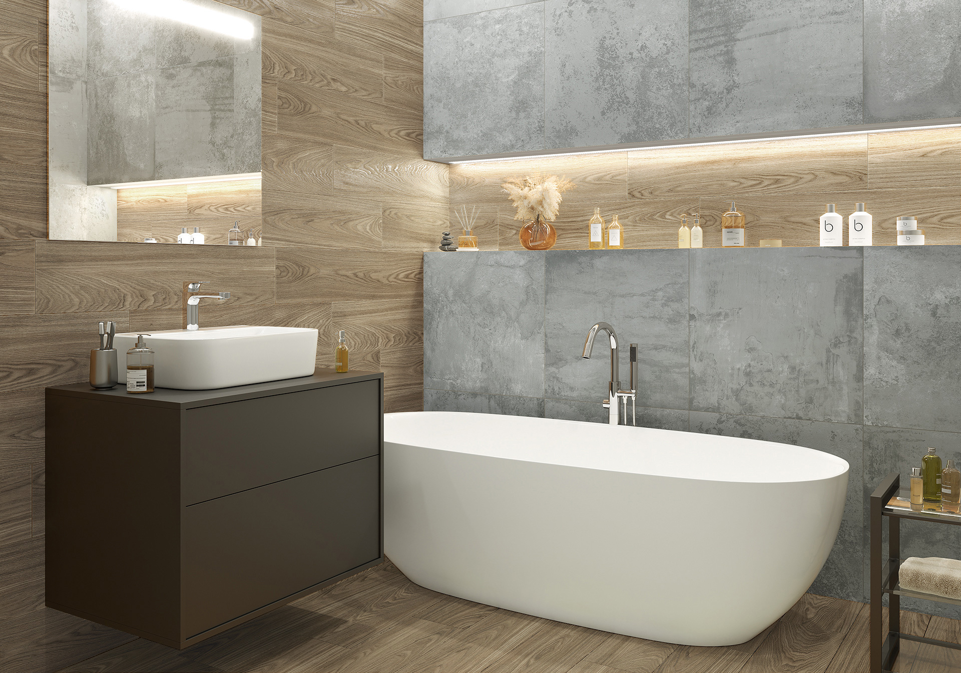 Керамогранит Alma Ceramica Андора GFA92ADR44R коричневый 20x90