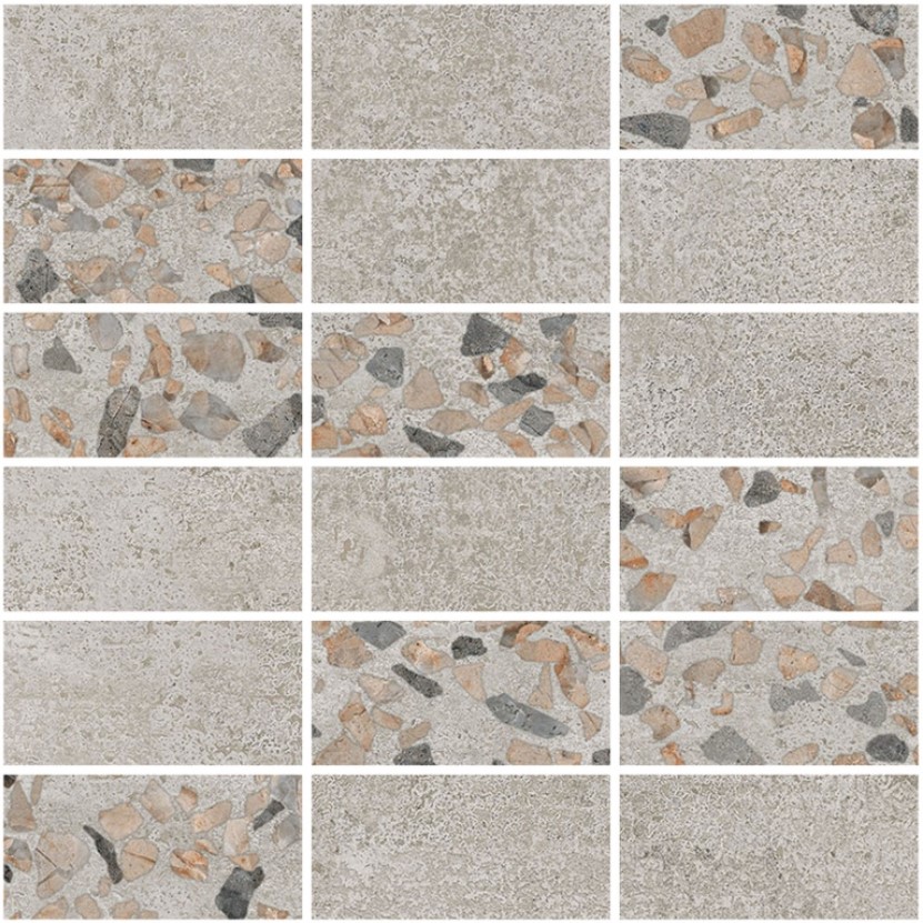 Мозаика Vitra Beton-Terrazzo Мозаичный микс Темный 30x30 лаппатированный