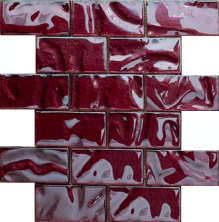 Мозаика NSmosaic S-827 стекло бордовый 29.8x24.8