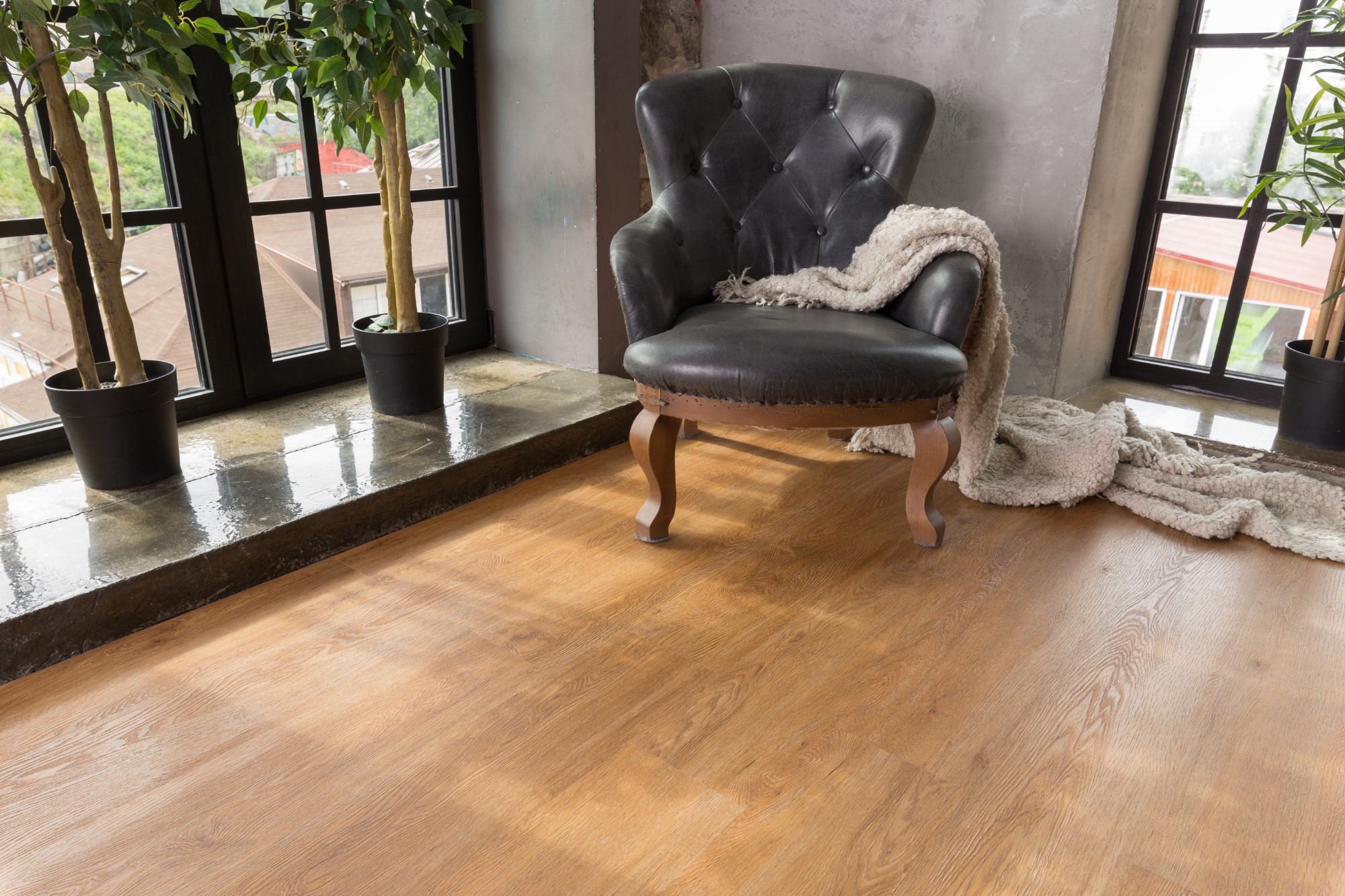Кварцвиниловая плитка Aqua Floor Nano AF3217N 1221x180 Дуб Темный замковый кварц винил напольный