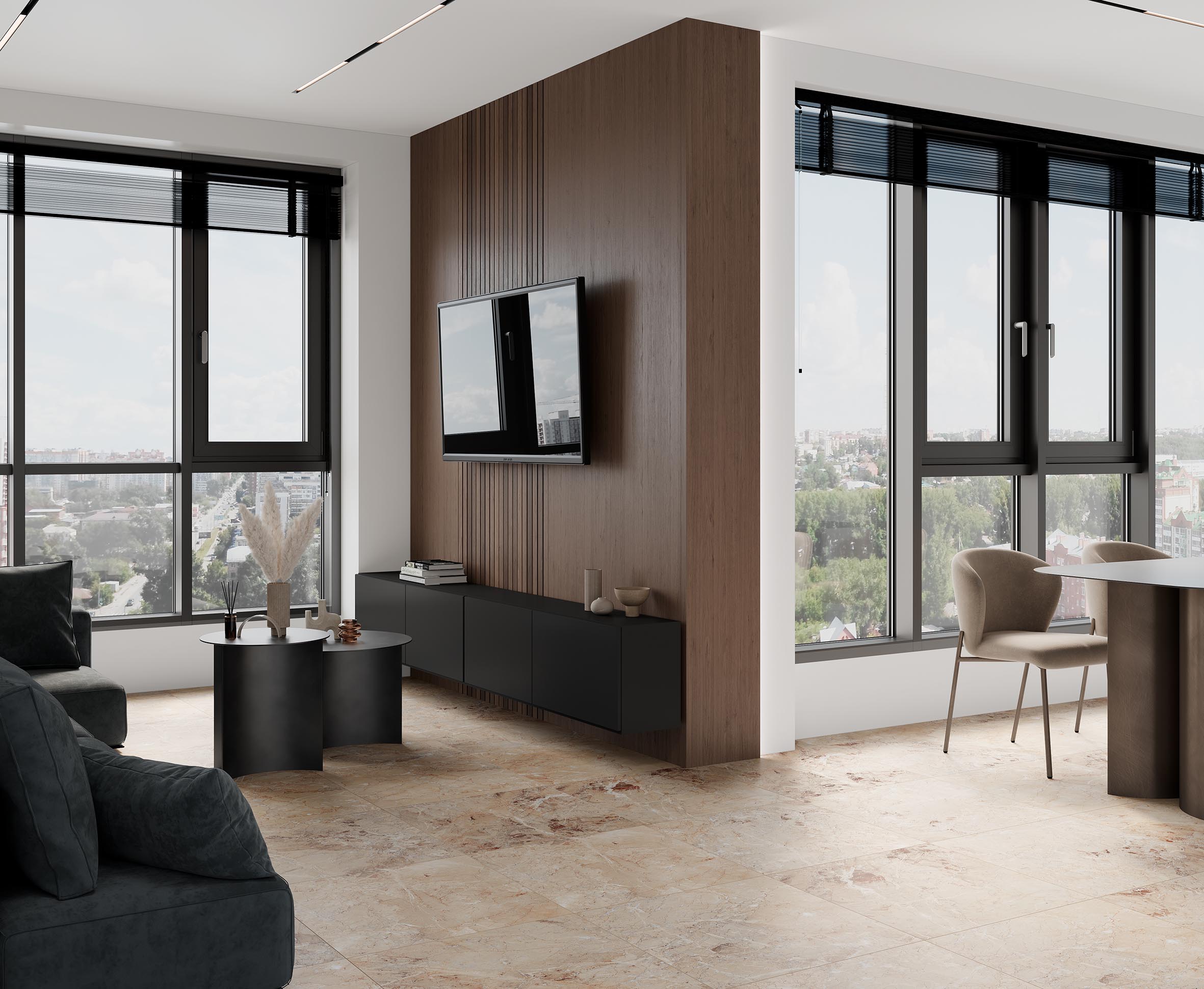 Керамогранит Laparet Brecia Antic Brown 60x60 матовый