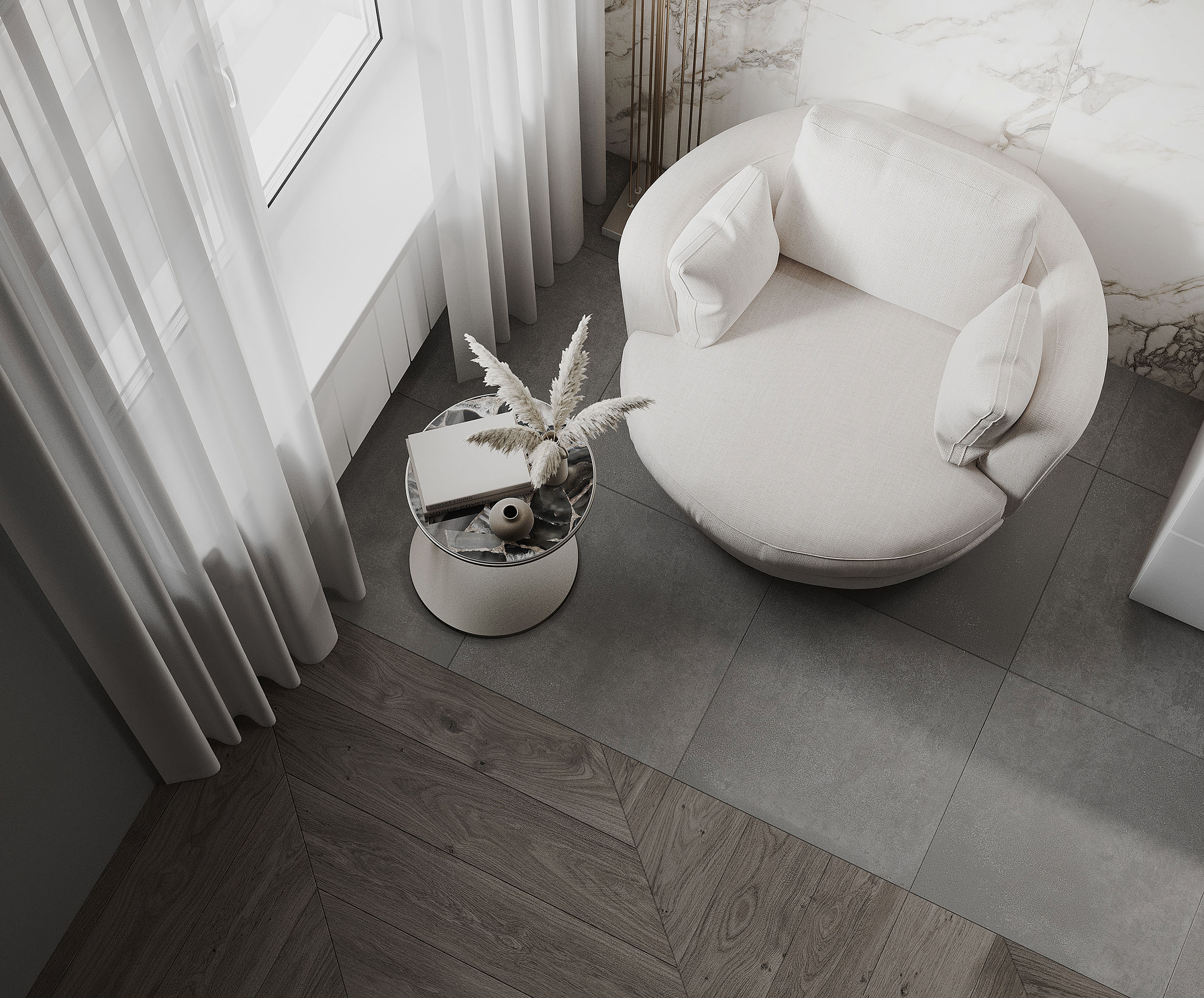 Керамогранит Laparet Calacatta Carve 60x120 глянцевый