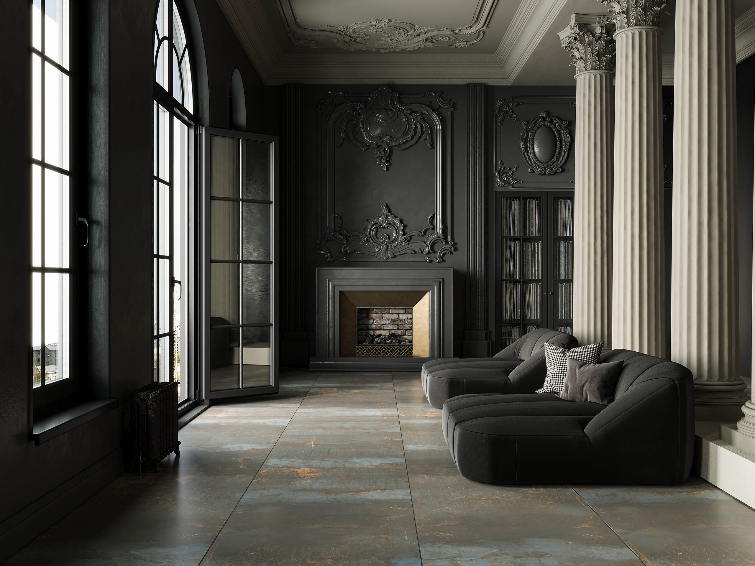 Керамогранит Estima TP01 Patina Multicolor TP01/NS_R9/80x160x11R/GC коричневый 80x160