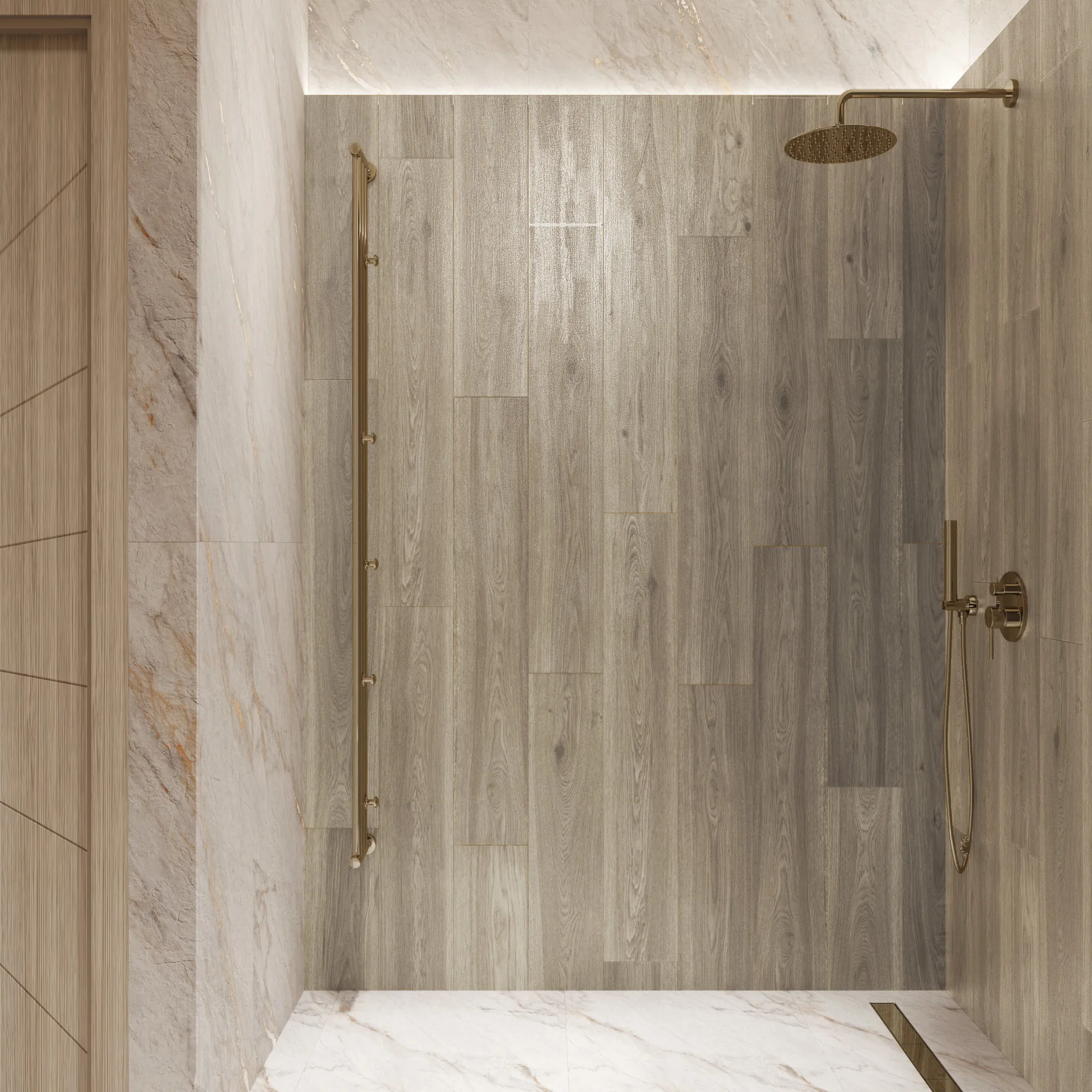 Керамогранит Креанза CW-RT16-B Mordic Wood Grey Rustic Wood 20x120 серый