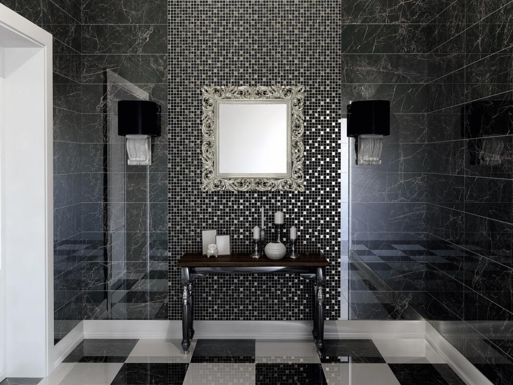 Декор Kerama Marazzi MM12111 Астория черный мозаичный 25x75