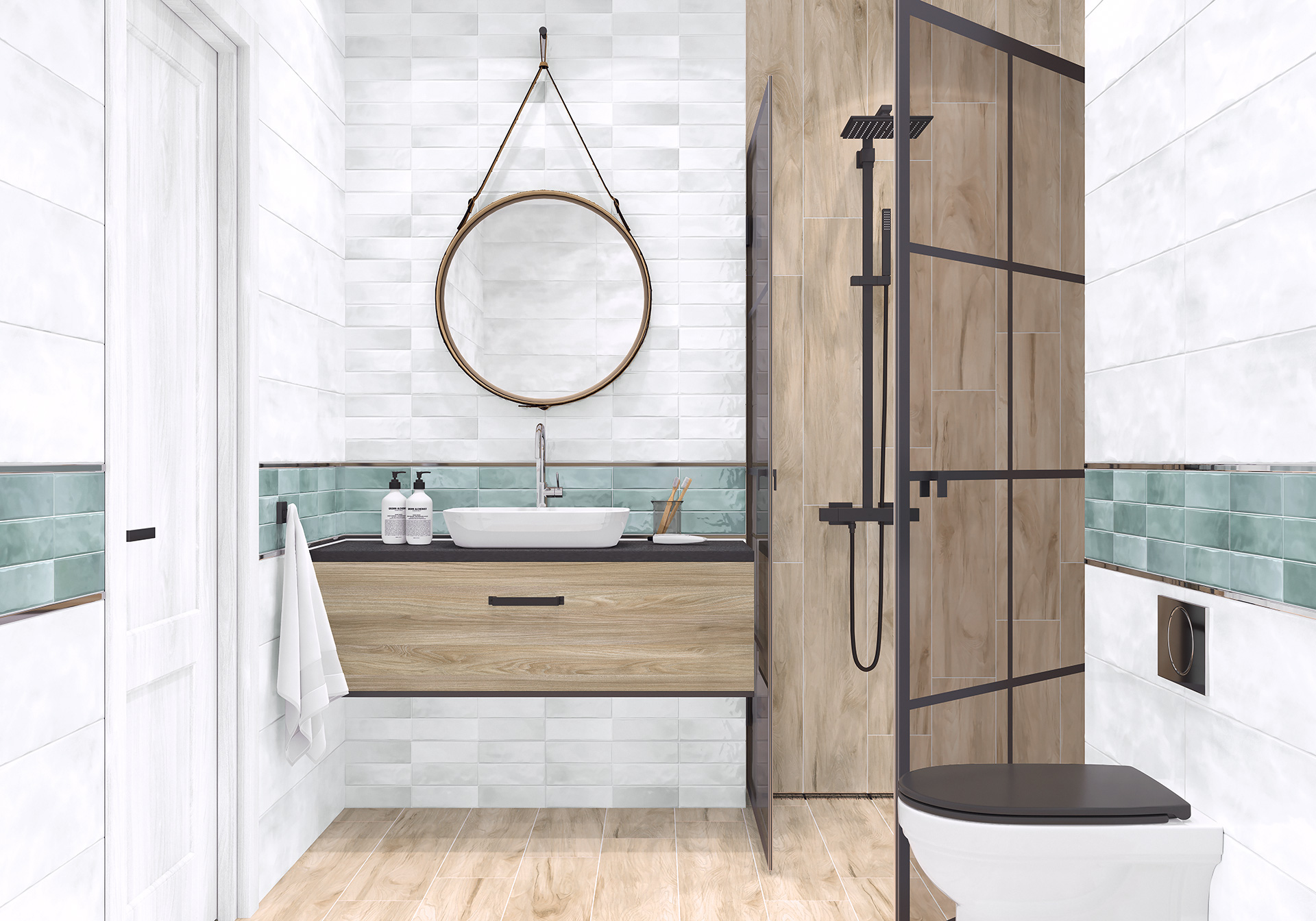 Керамическая плитка Alma Ceramica Стайл TWU11STL101 зеленый 20x60