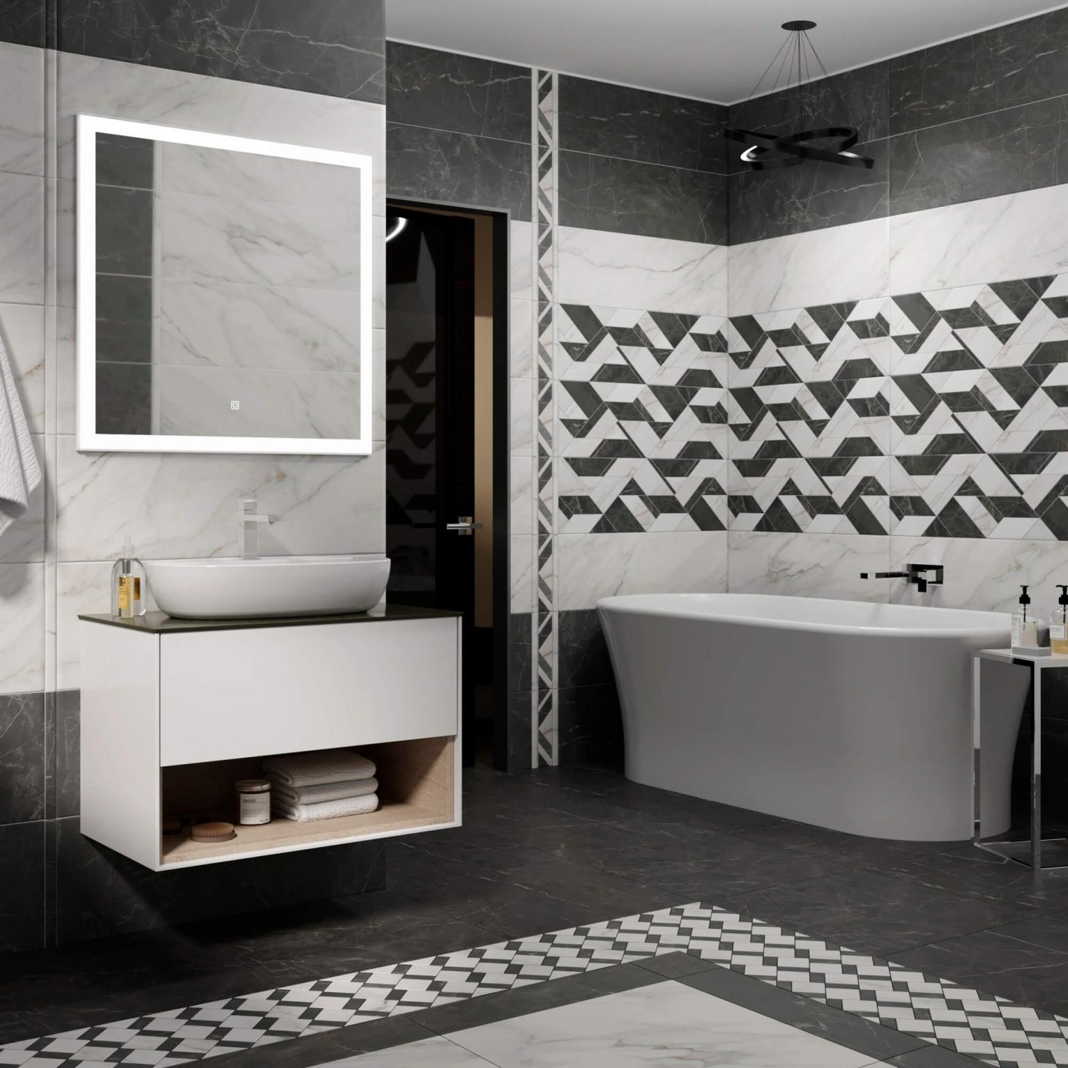 Керамическая плитка Kerama Marazzi 13097TR Буонарроти белый матовый обрезной 30x89.5