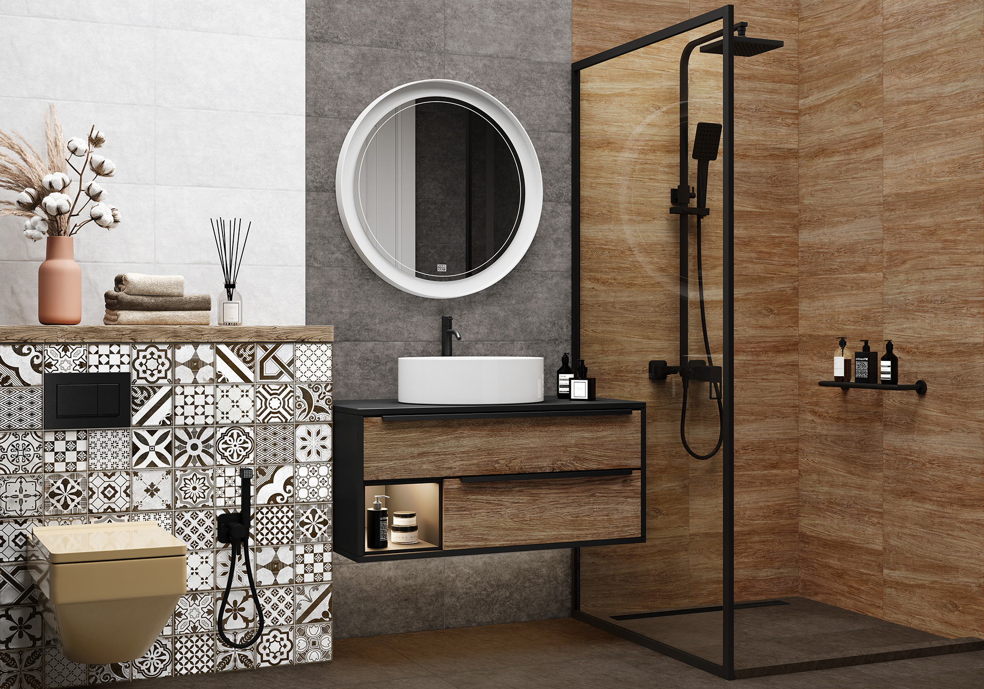 Керамическая плитка Alma Ceramica Бохо TWU2550BOH17 разноцветный 24.9x50