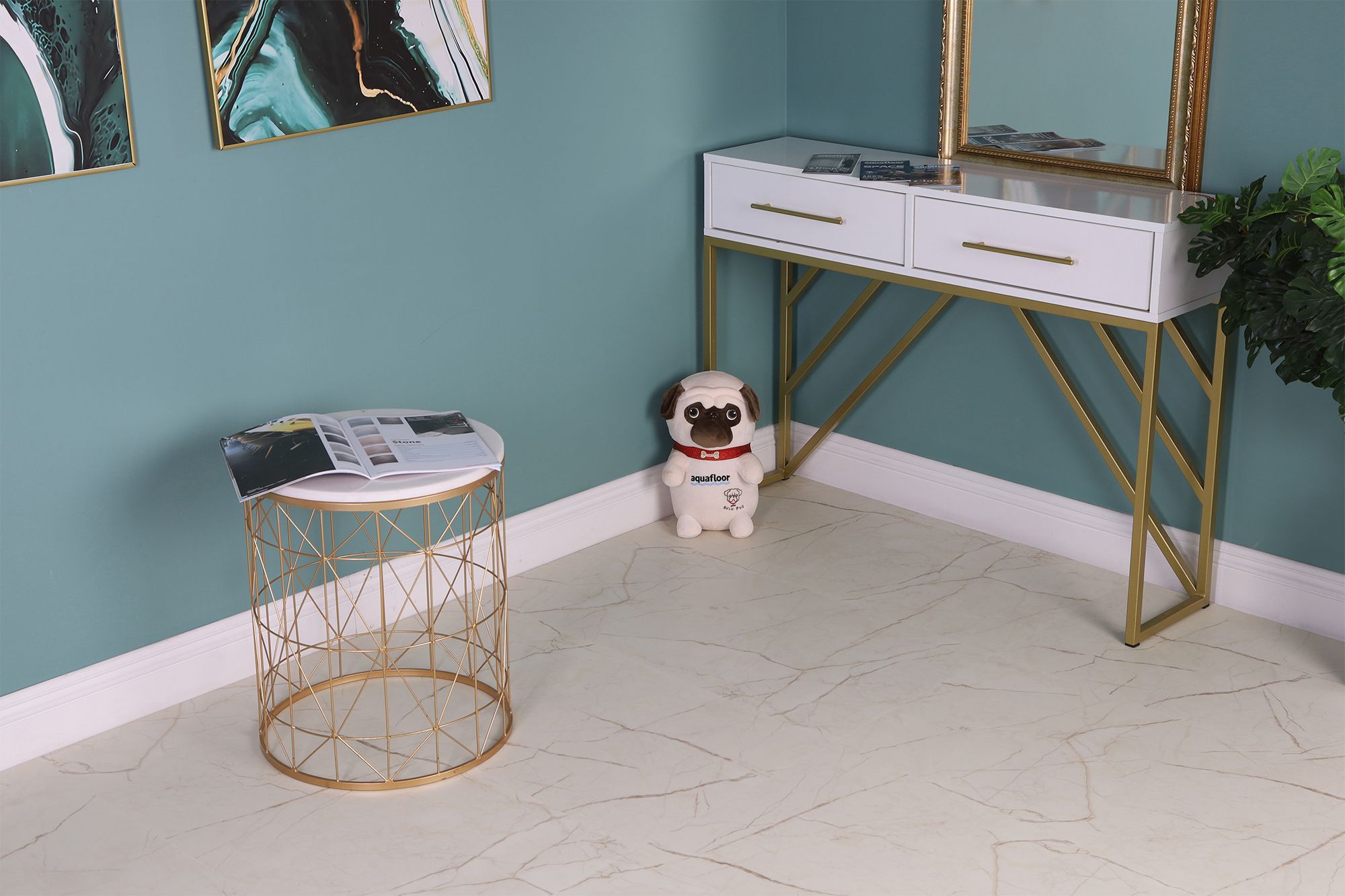 Кварцвиниловая плитка Aqua Floor Stone XL AF5011OSXL 940x470 Оникс Светлый замковый кварц винил напольный