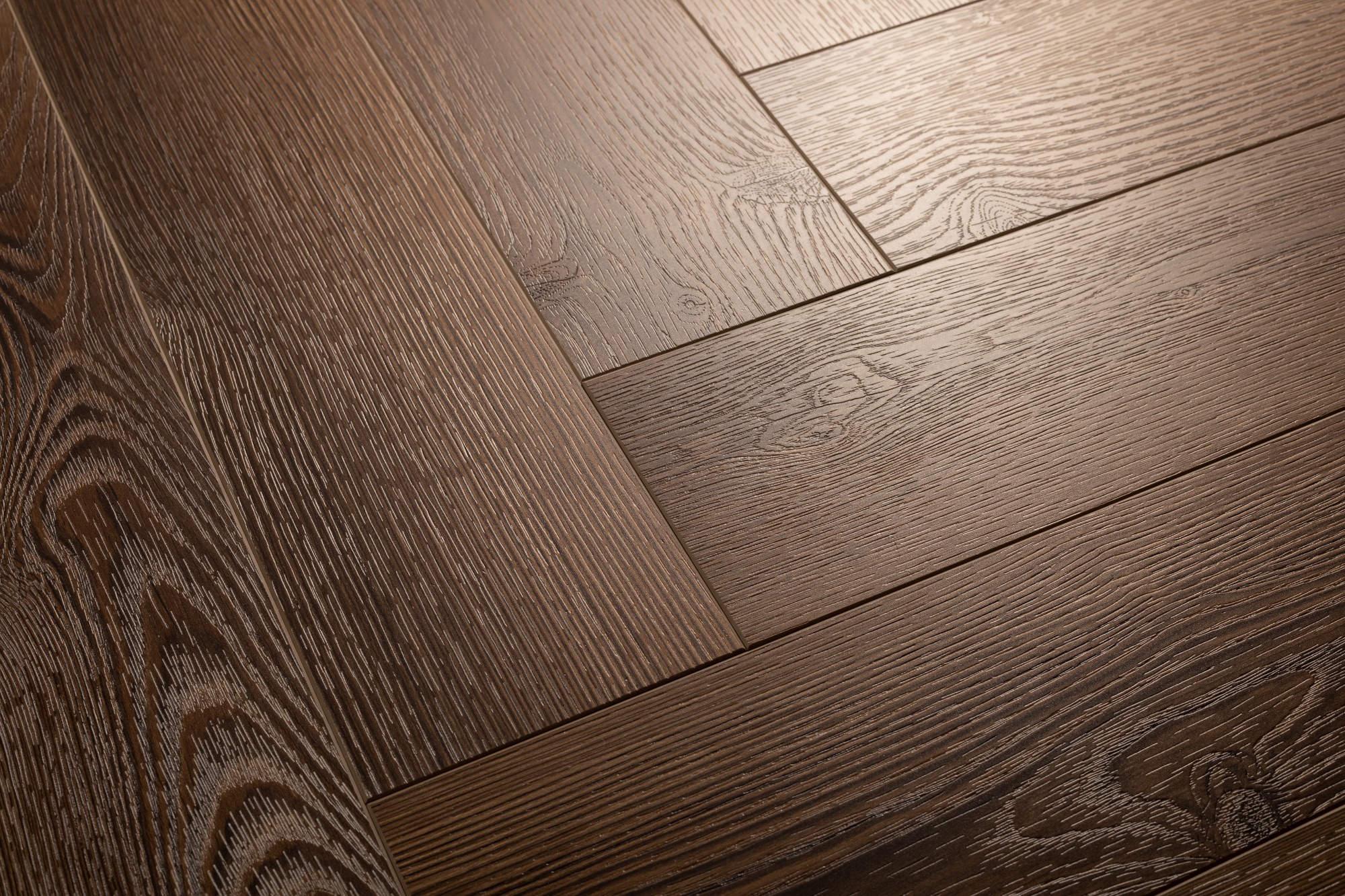 Кварцвиниловая плитка Aqua Floor Parquet Glue AF2518PG 610x122 Дуб Темный замковый кварц винил напольный