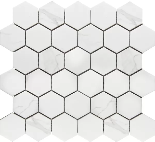 Мозаика СтарМозаик Hexagon Small Carrara Matt (PMMT83017) 28.2x27.1 белый