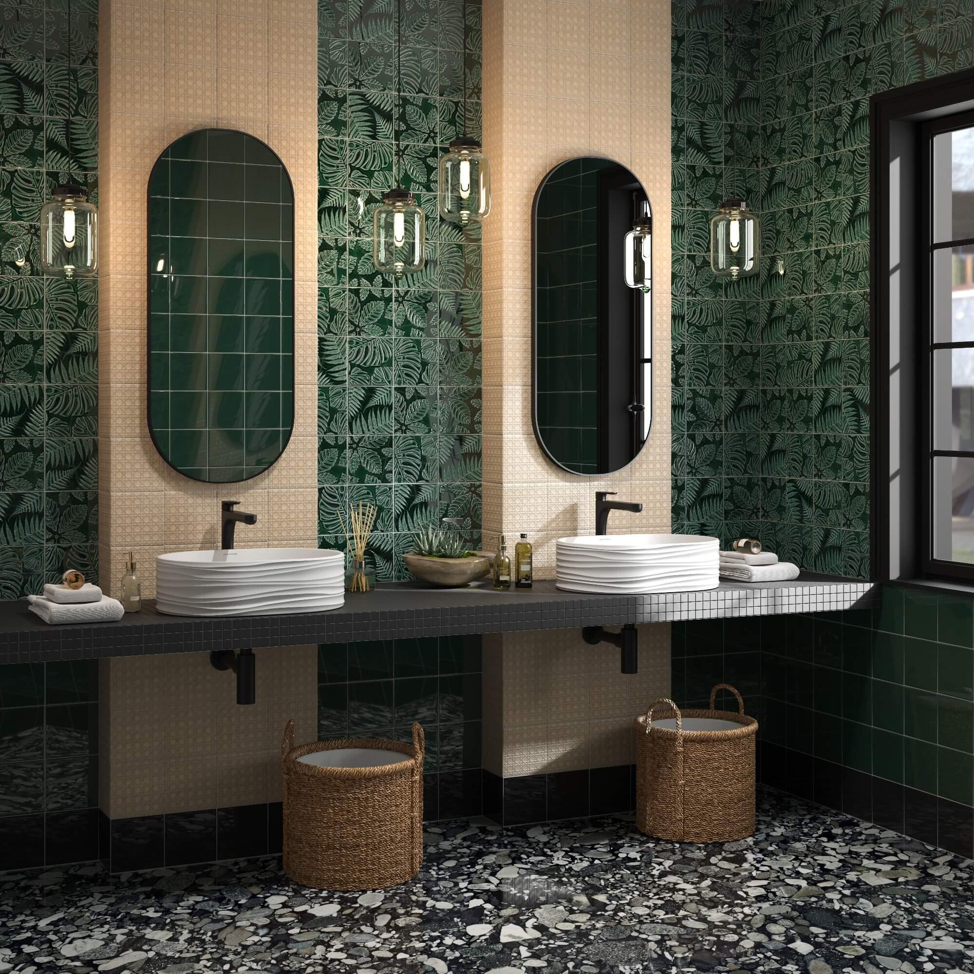 Керамическая плитка Kerama Marazzi Сантана зеленый темный глянцевый 15x15 17070