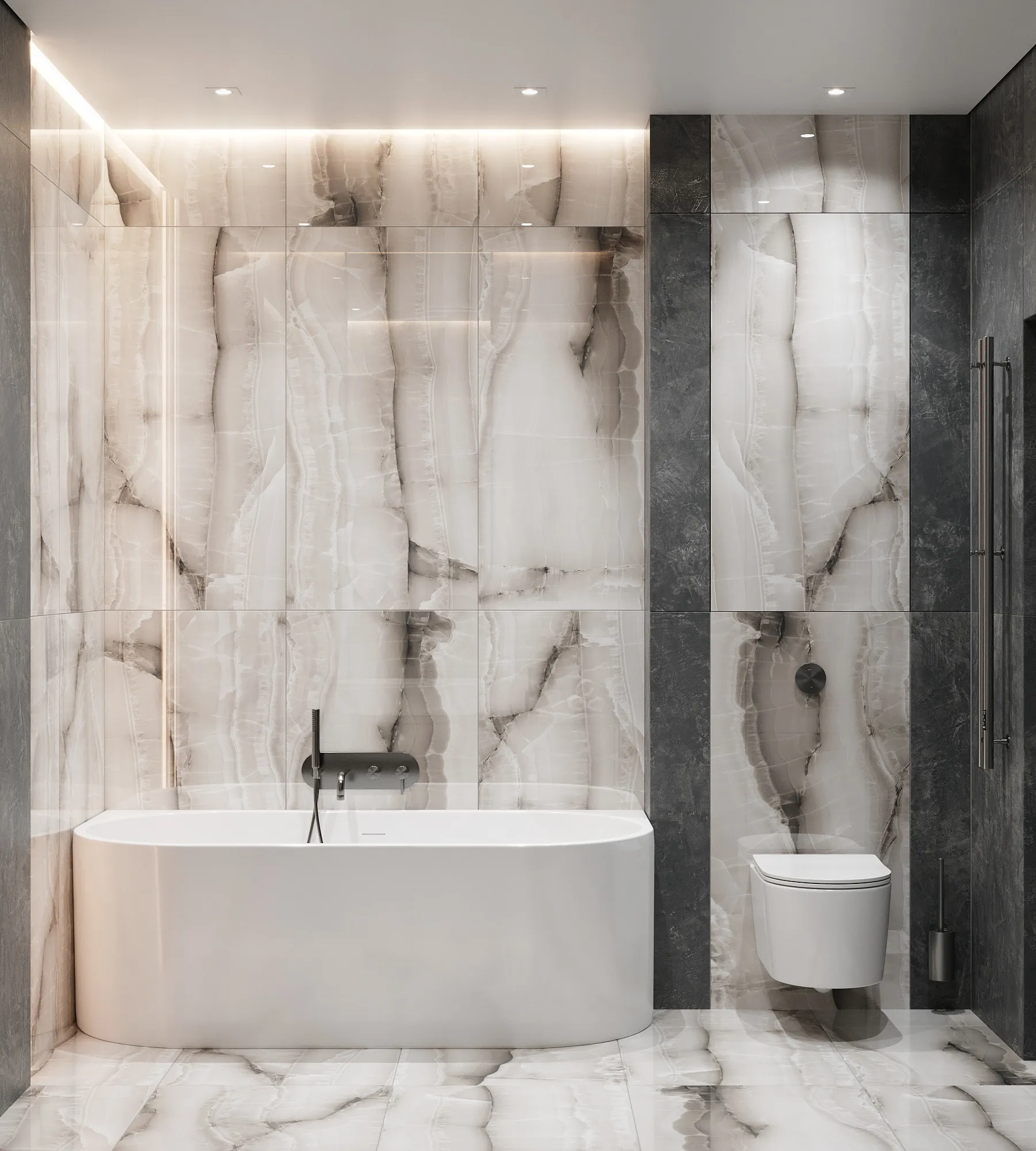 Керамогранит Аркадия Керамика FP1037-A Onyx Silk Full Polished 60x120 серый