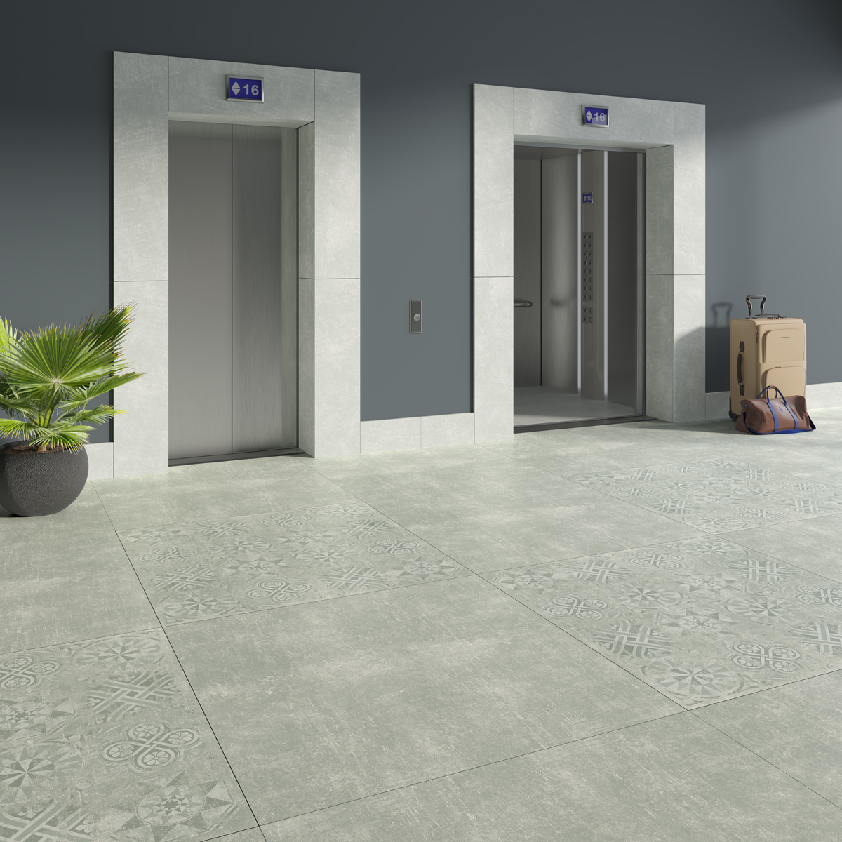 Керамогранит Стоун Цемент Светло-бежевый 60x120 SR