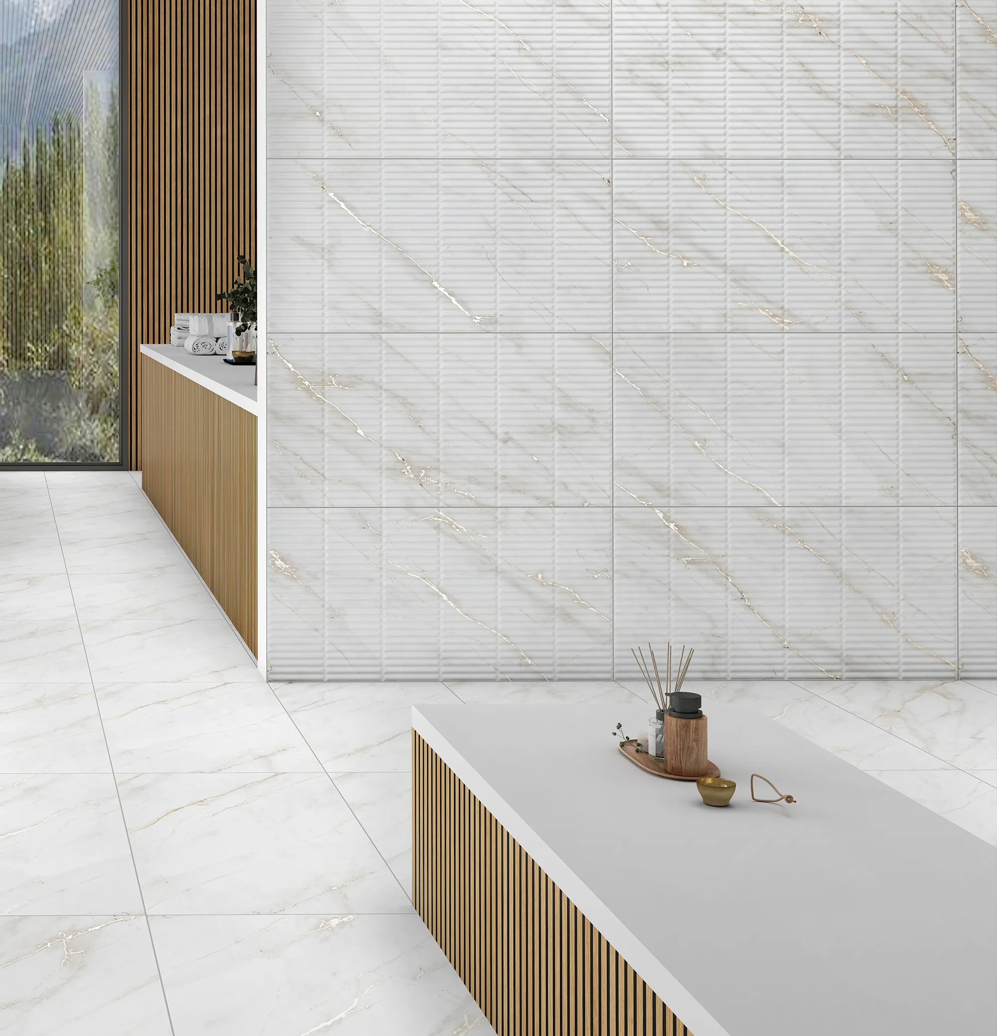 Керамогранит Креанза CP4004-A Selva Gold Carving Pro 60x120 белый