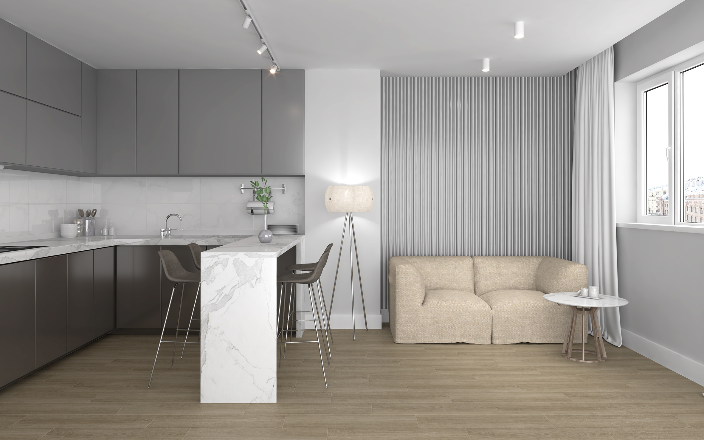 Керамогранит (SG705990R) Laparet Madera коричневый 20x80 матовый