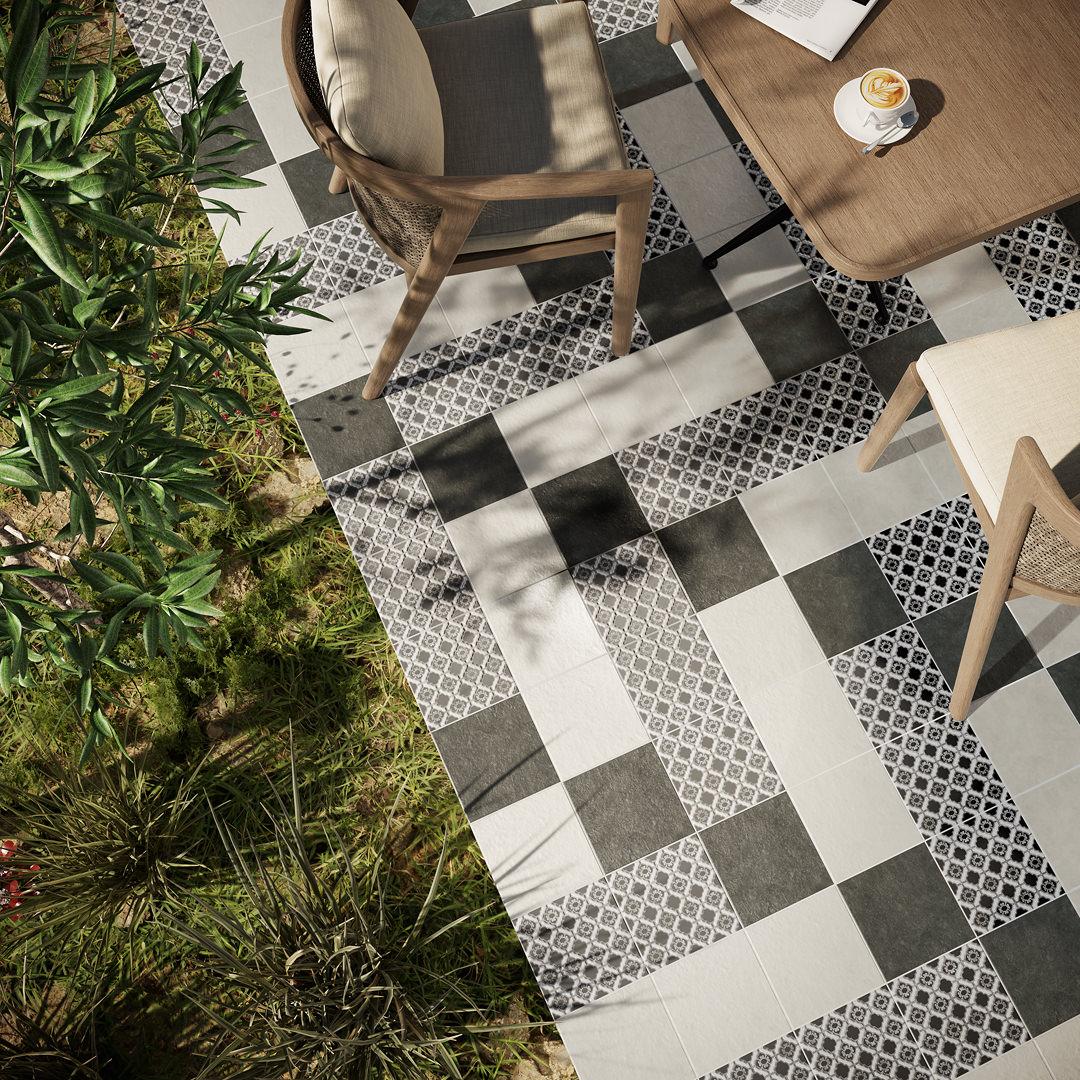 Декор Kerama Marazzi Фреджио 2 черно-белый 20x20 VT\A295\SG1544N