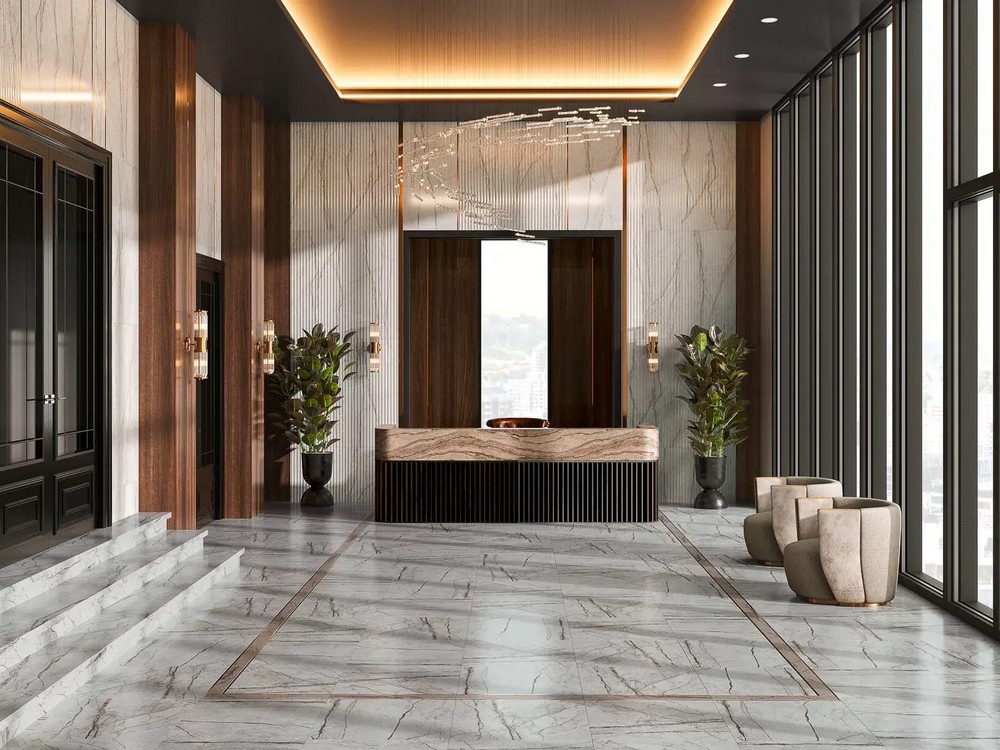 Керамическая плитка Kerama Marazzi KM6012B0240R Ифран бежевый светлый глянцевый структура обрезной 60x119.5