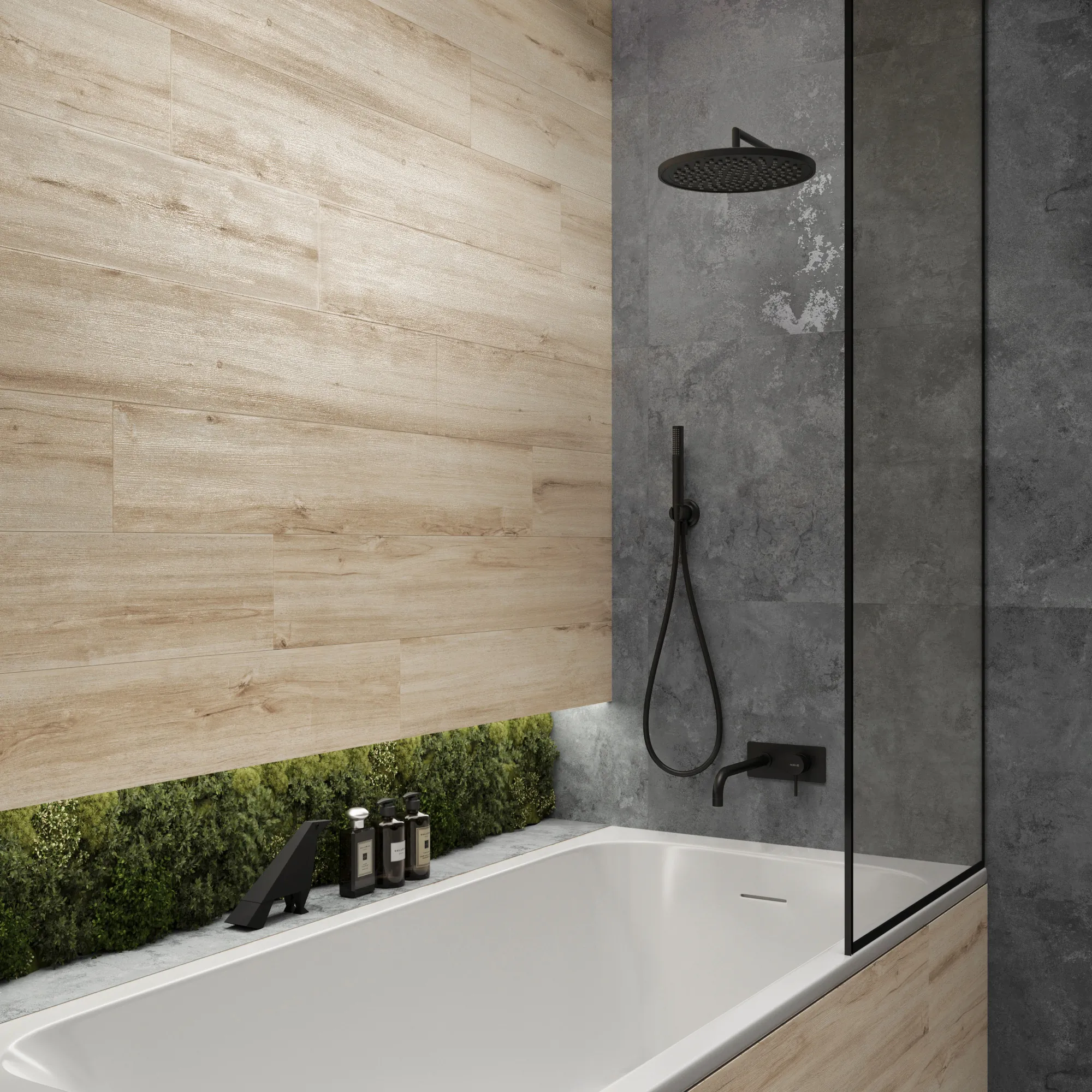 Керамогранит Креанза CW-RT01-B Akasa Wood Ash Rustic Wood 20x120 серый